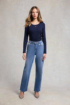 Holland Cooper Ink Navy Rebecca Long Sleeve Top #Colour_Ink Navy