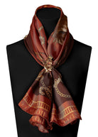 Regal Horse Silk Scarf -    caramel - View 21