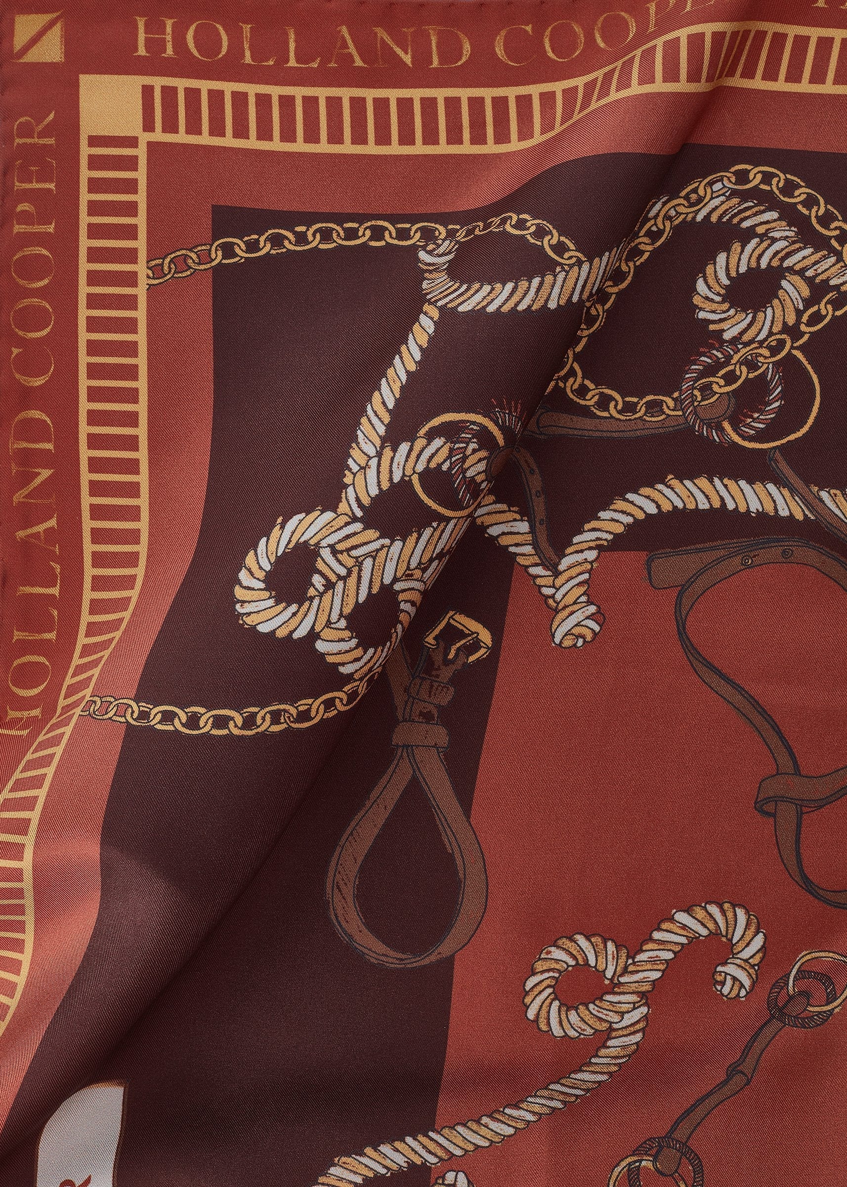 Regal Horse Silk Scarf -    caramel - View 23