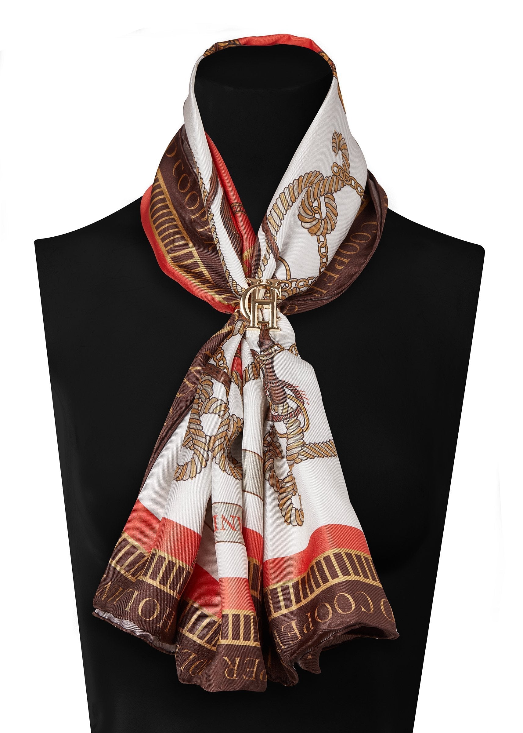 Regal Horse Silk Scarf -    sienna - View 39