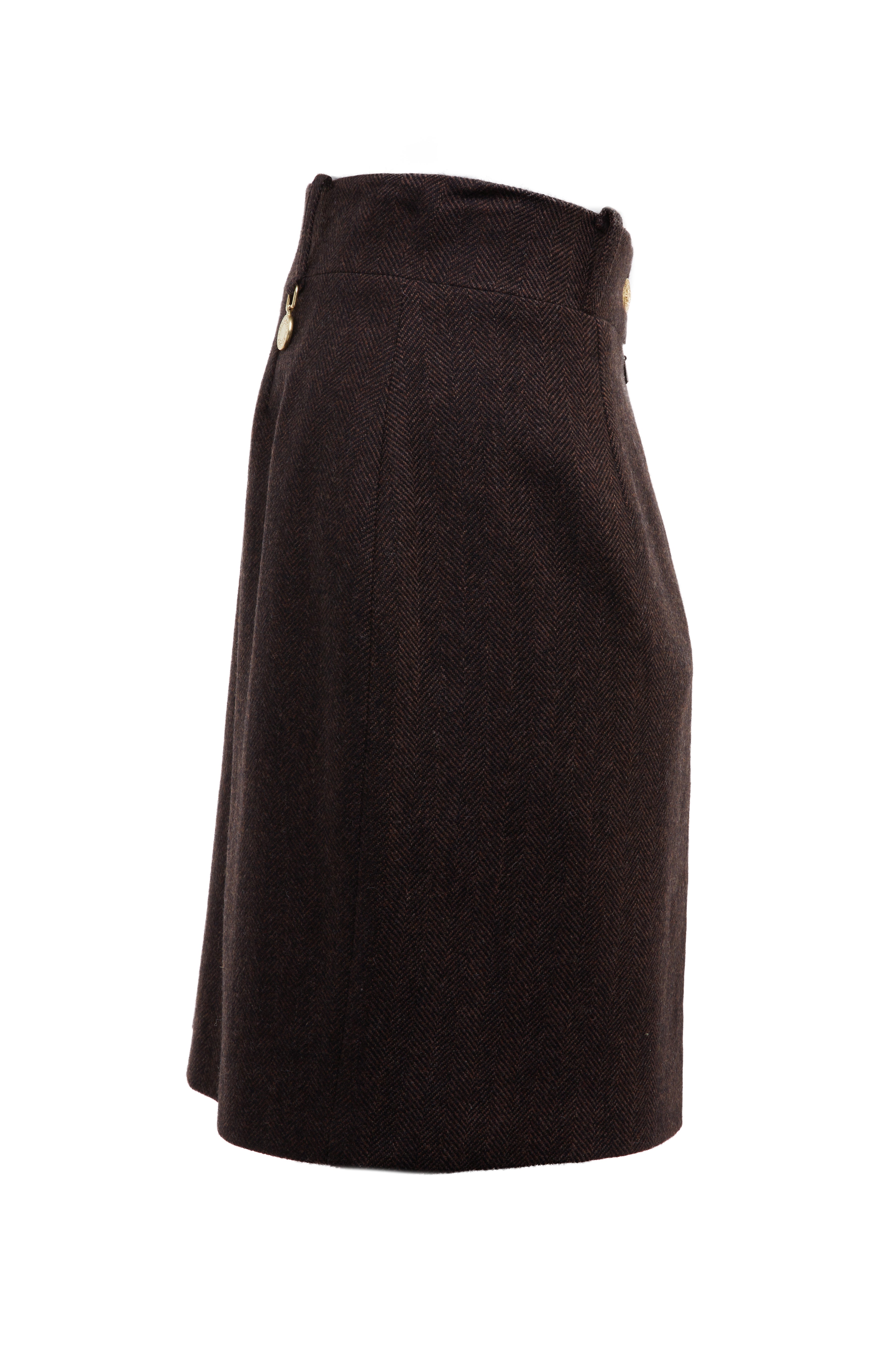 Regency Skirt -   chocolate herringbone -  UK8 - View 105