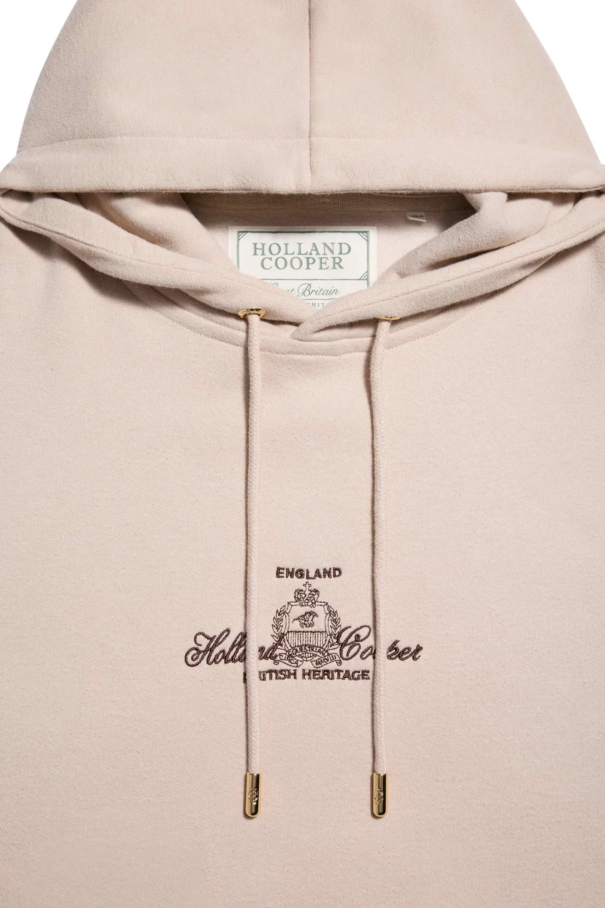 Holland Cooper Relaxed Fit Script Hoodie #Colour_Stone