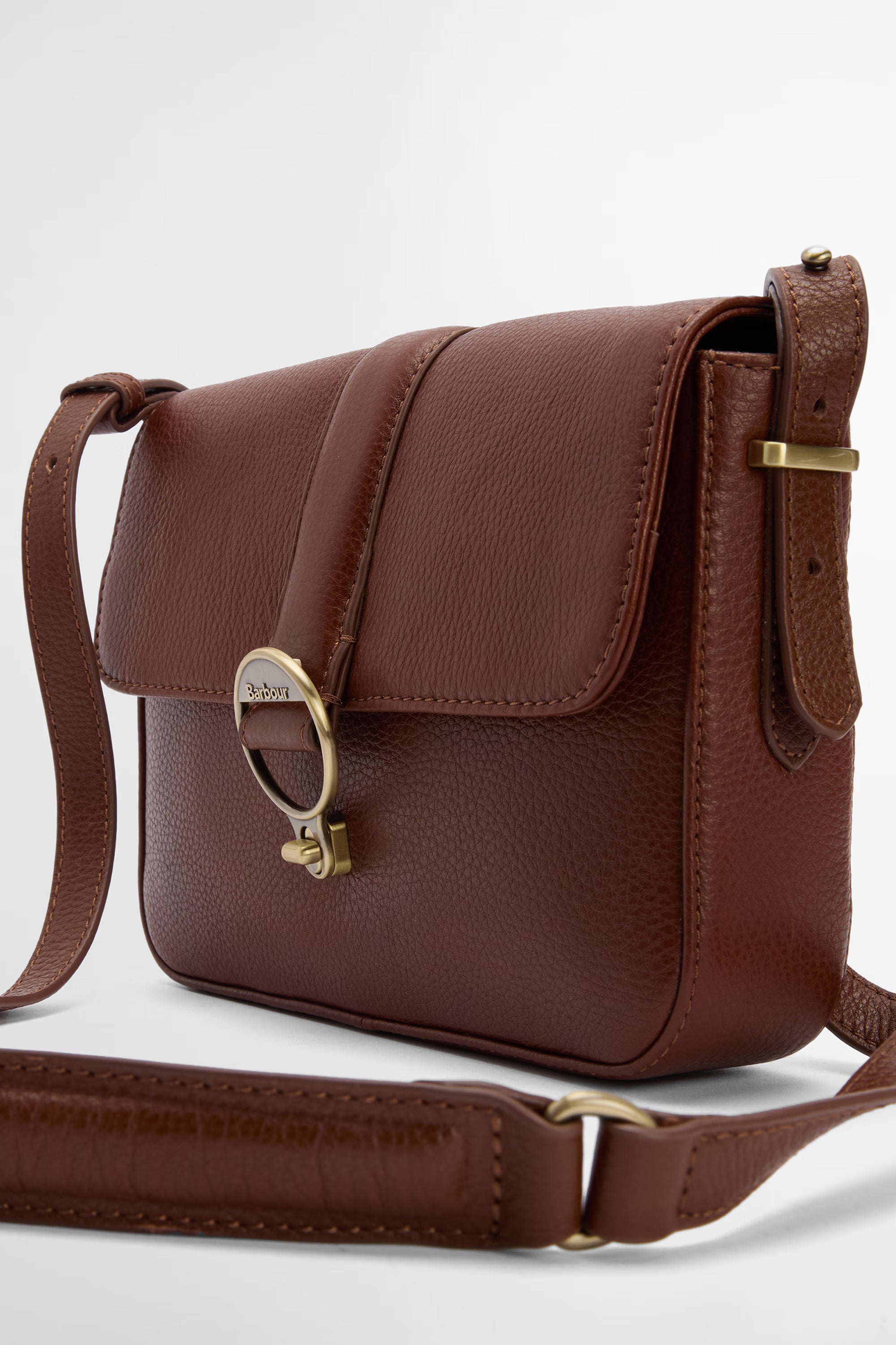Barbour Rosa Leather Crossbody Bag #Colour_Brown
