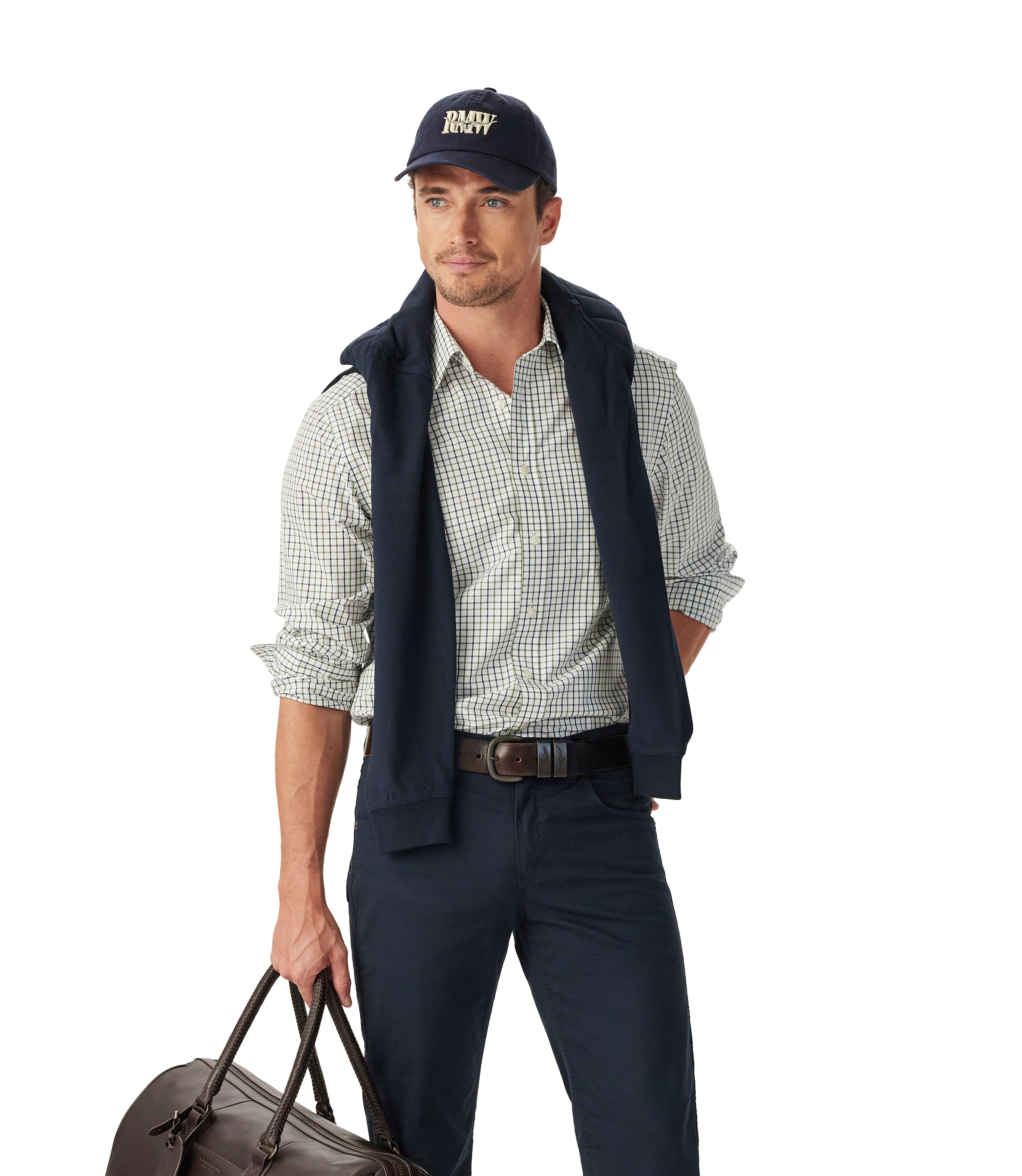 R.M. Williams Moss Newland Poplin Check Shirt #Colour_Moss