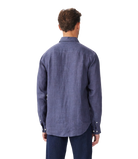 R.M. Williams Navy Newman Classic Linen Shirt #Colour_Navy