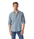 R.M. Williams Steel Blue Newman Classic Linen Shirt #Colour_Steel Blue