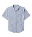 R.M. Williams White/Blue Augusta Poplin SS Shirt #Colour_White/Blue