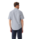 R.M. Williams White/Blue Augusta Poplin SS Shirt #Colour_White/Blue