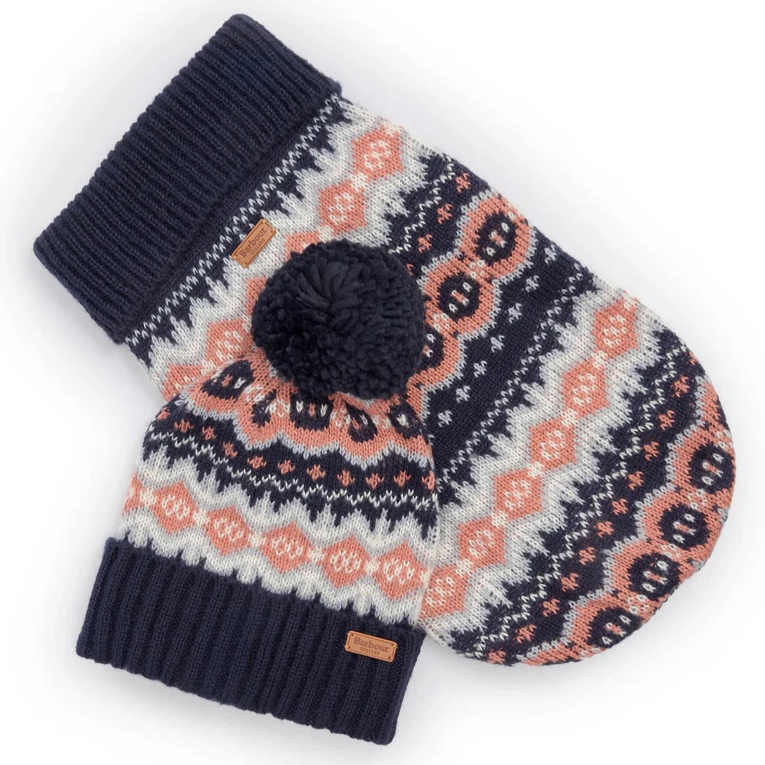 Barbour Case Fair Isle Dog Gift Set #Colour_Pink/Navy