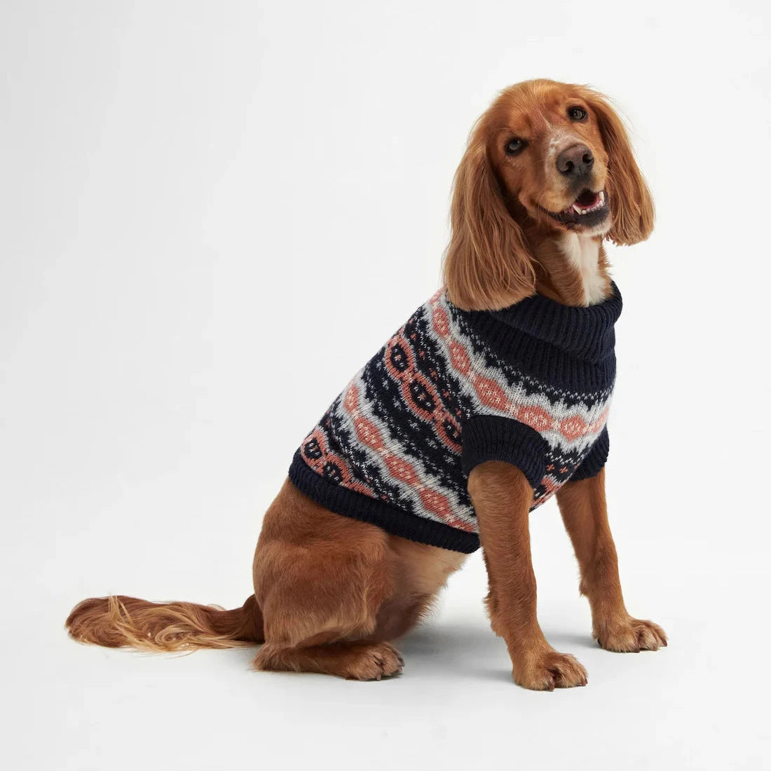Barbour Case Fair Isle Dog Gift Set #Colour_Pink/Navy