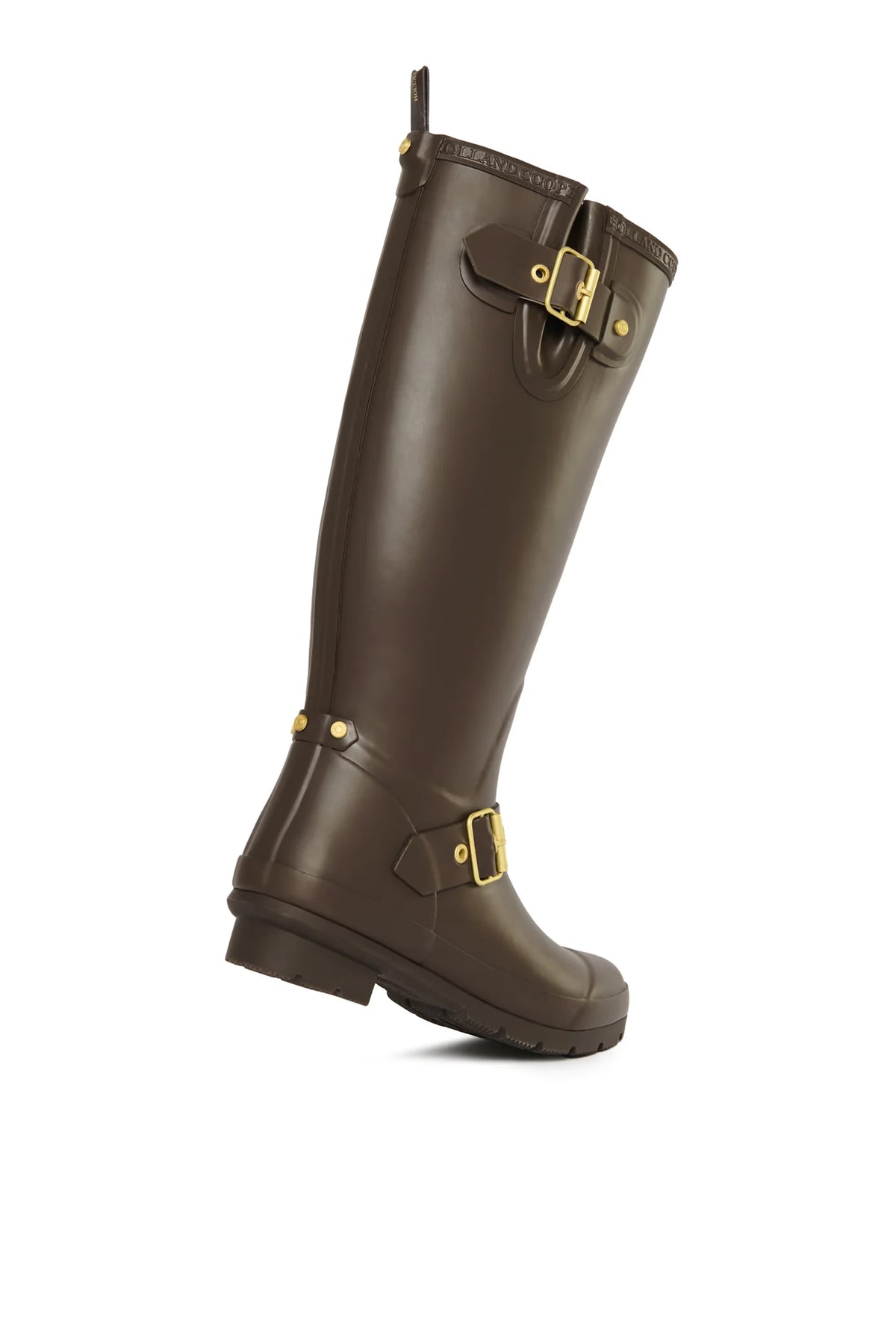 Holland Cooper Sherpa Lined Regency Wellington #Colour_Chocolate Matte Gold
