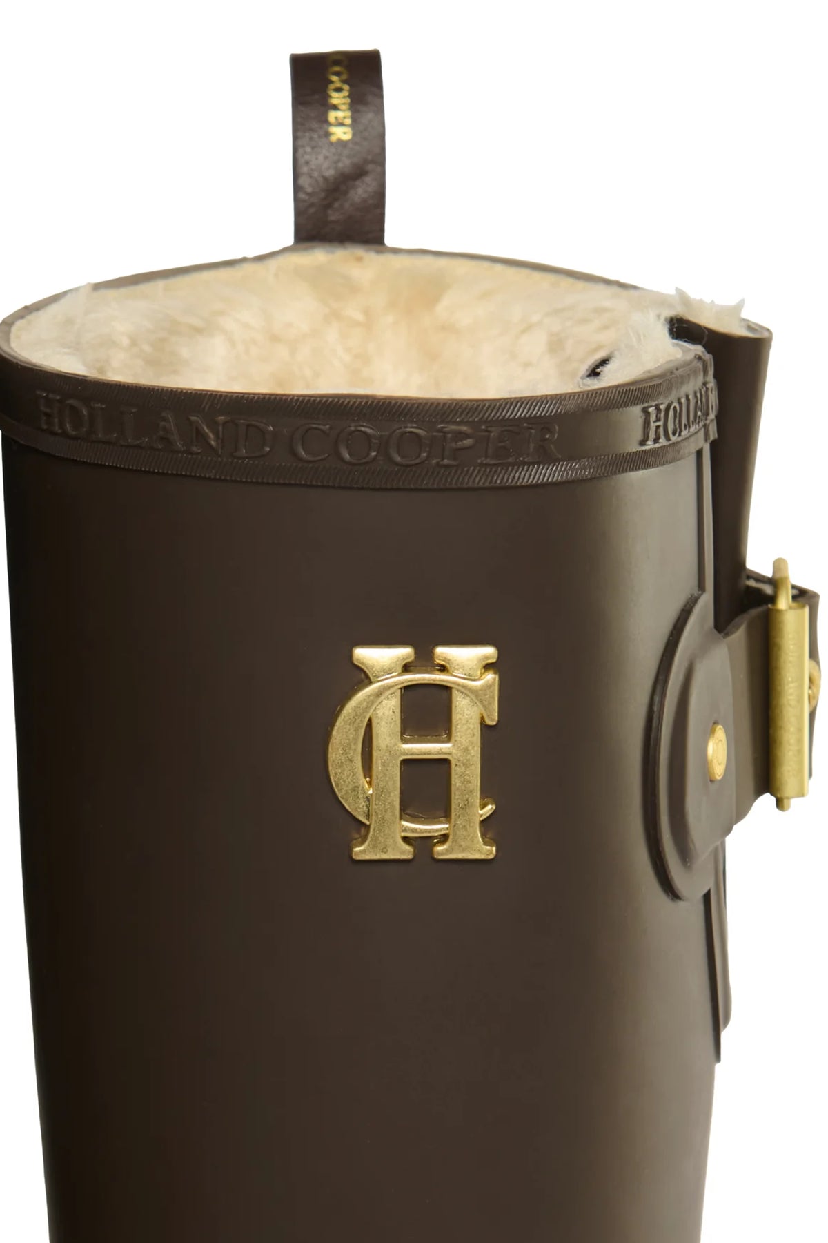 Holland Cooper Sherpa Lined Regency Wellington #Colour_Chocolate Matte Gold