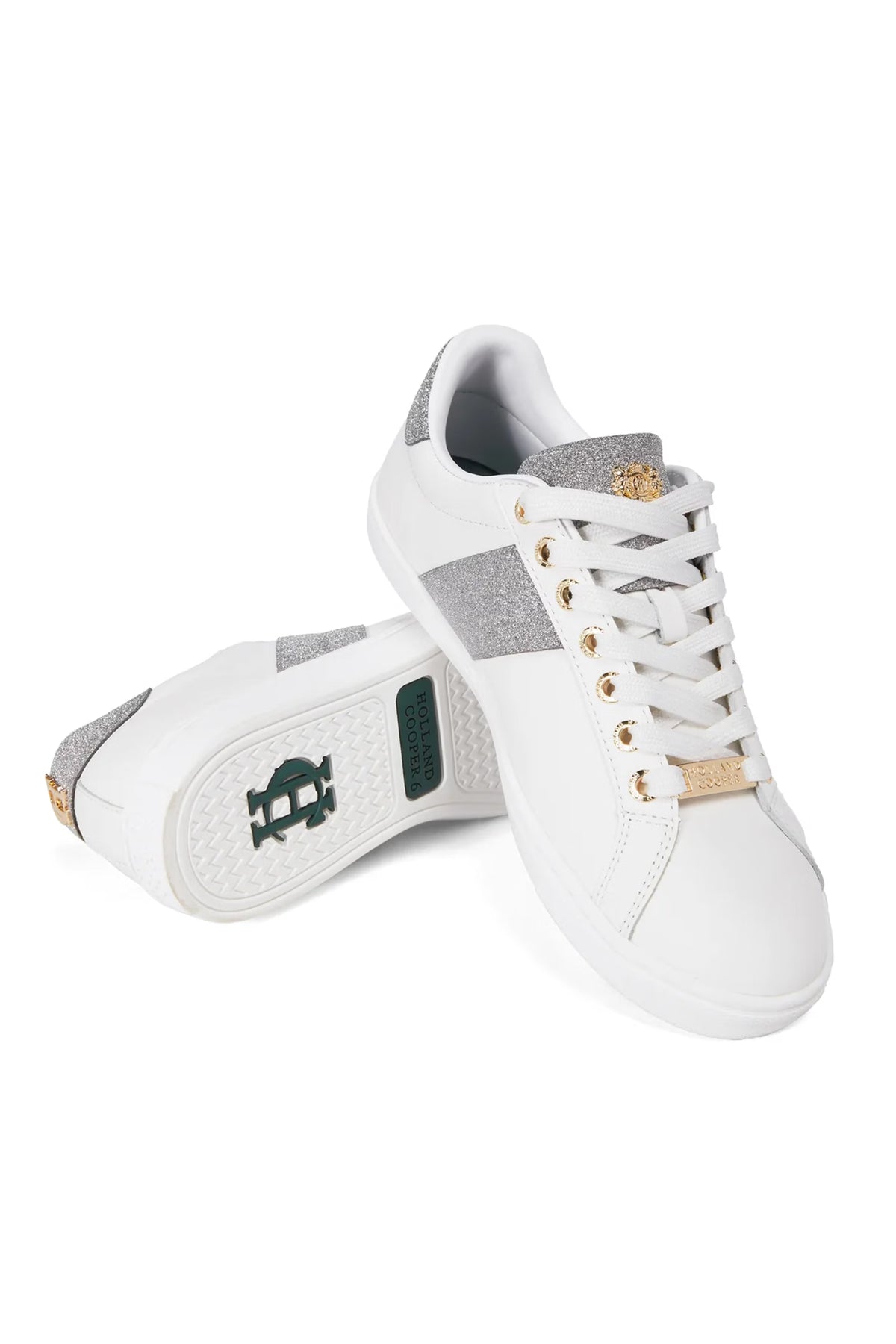 Holland Cooper Knightsbridge Court Trainer #Colour_Silver Crystal