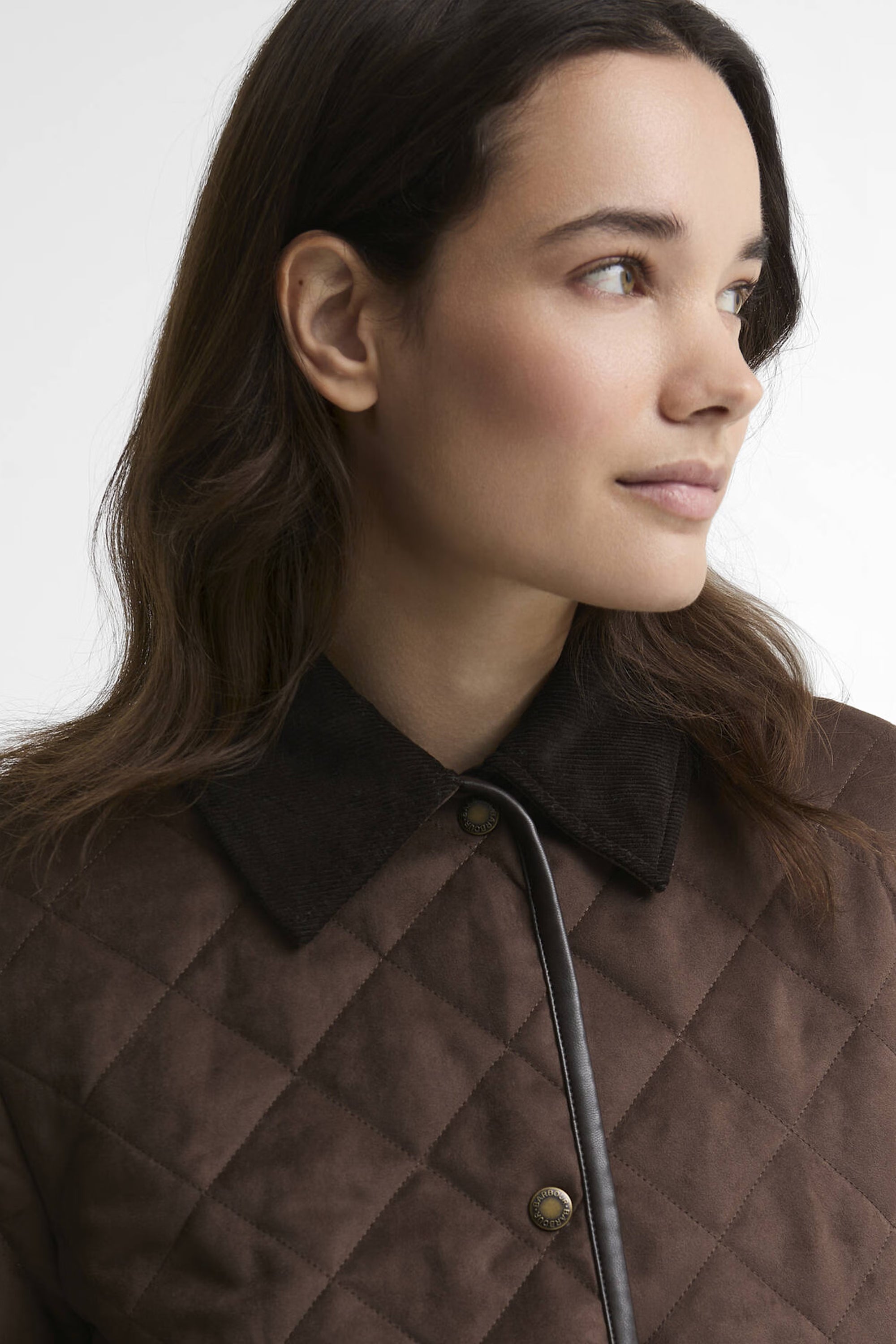 Barbour Sonya Quilted Jacket #Colour_Dk Brown/Muted