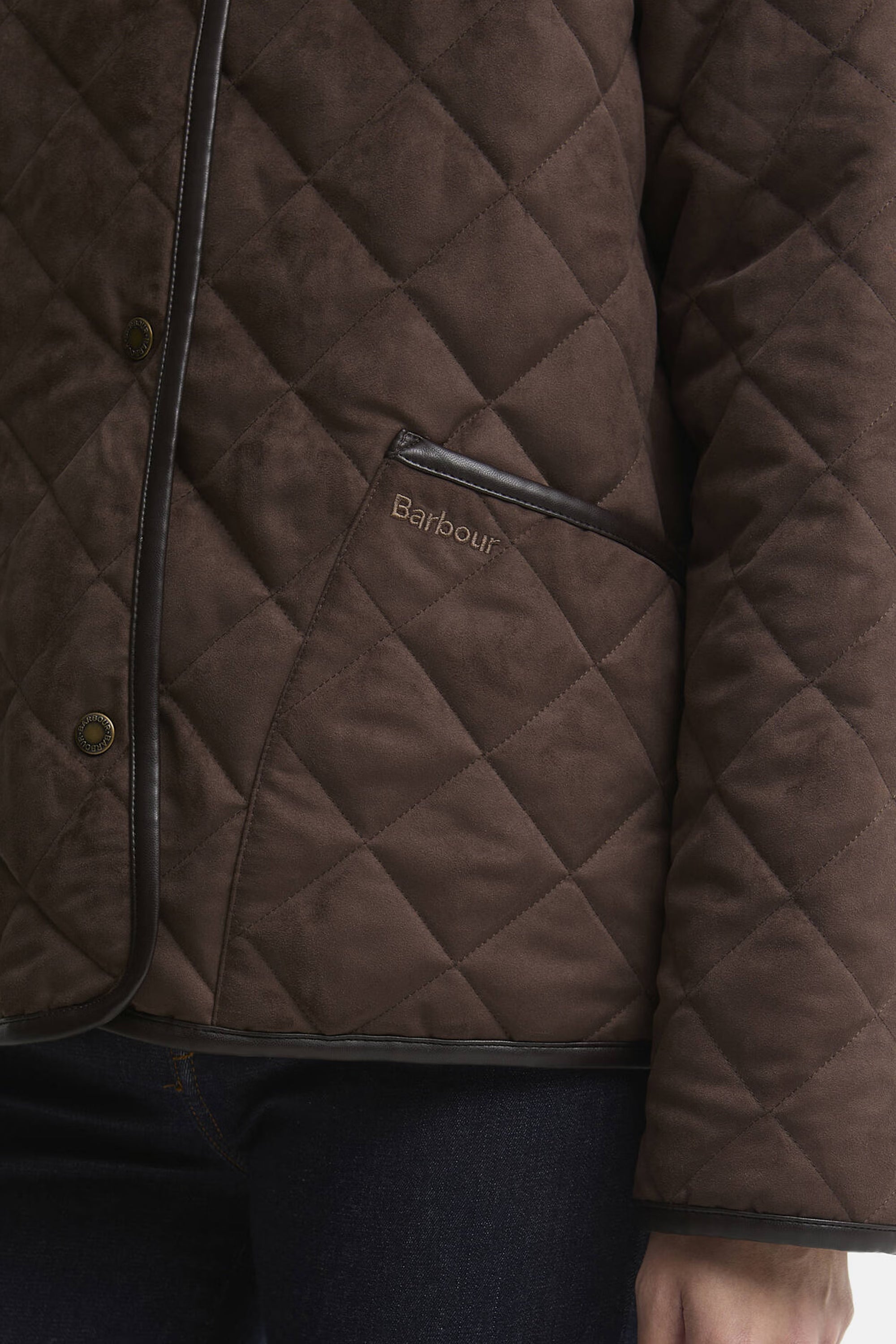 Barbour Sonya Quilted Jacket #Colour_Dk Brown/Muted