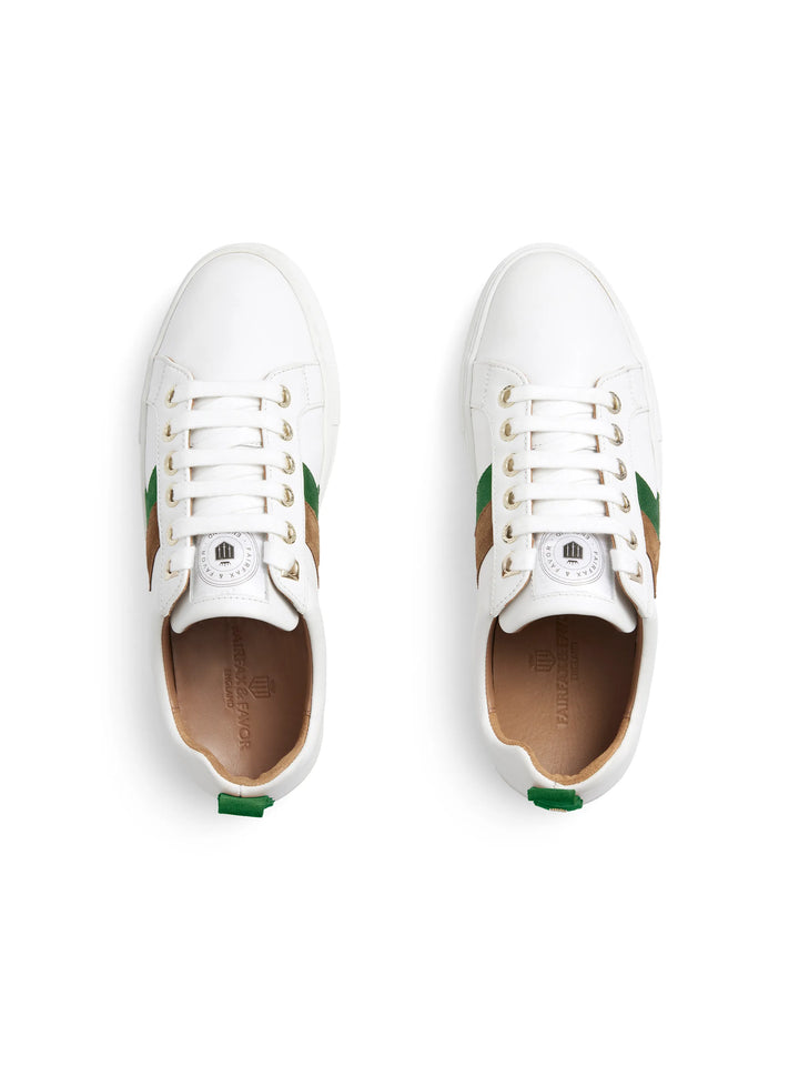 Fairfax & Favor Clover Green/Tan Platform Alexandra Trainer #Colour_Clover Green/Tan