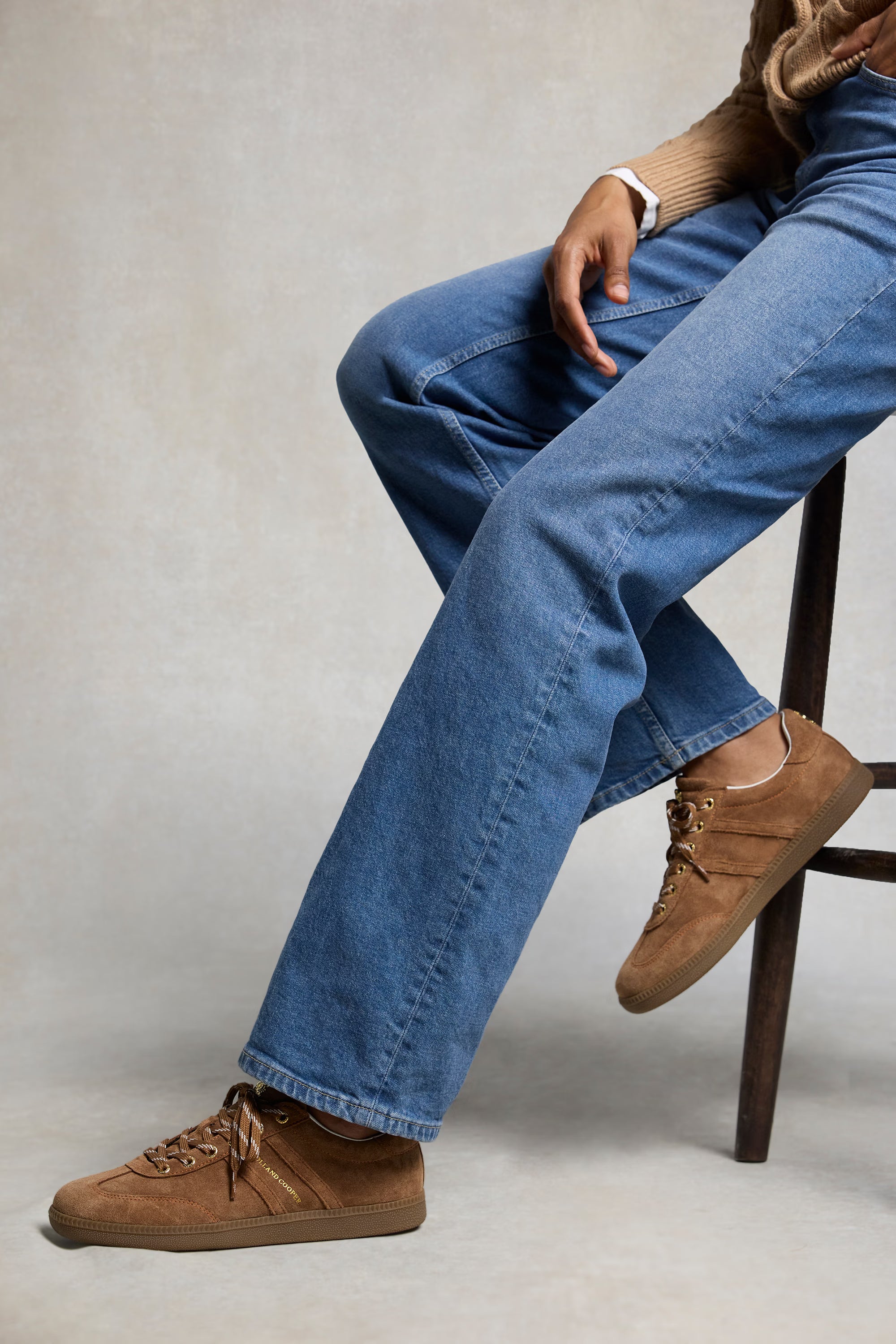 Holland Cooper Knightsbridge Court Trainer #Colour_Tan