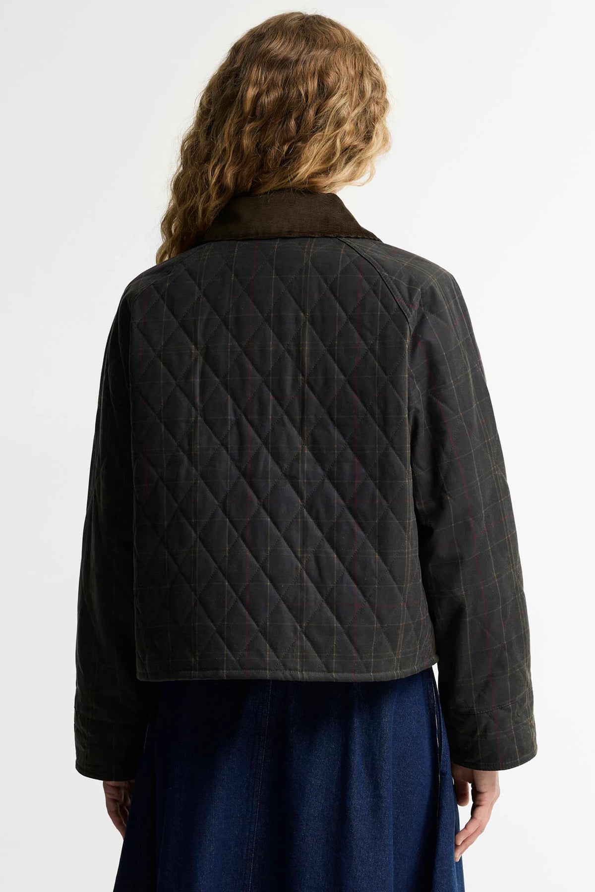 Barbour Tartan Reimagined Icons Tartan Quilted Spey Wax Jacket #Colour_Olive/Classic