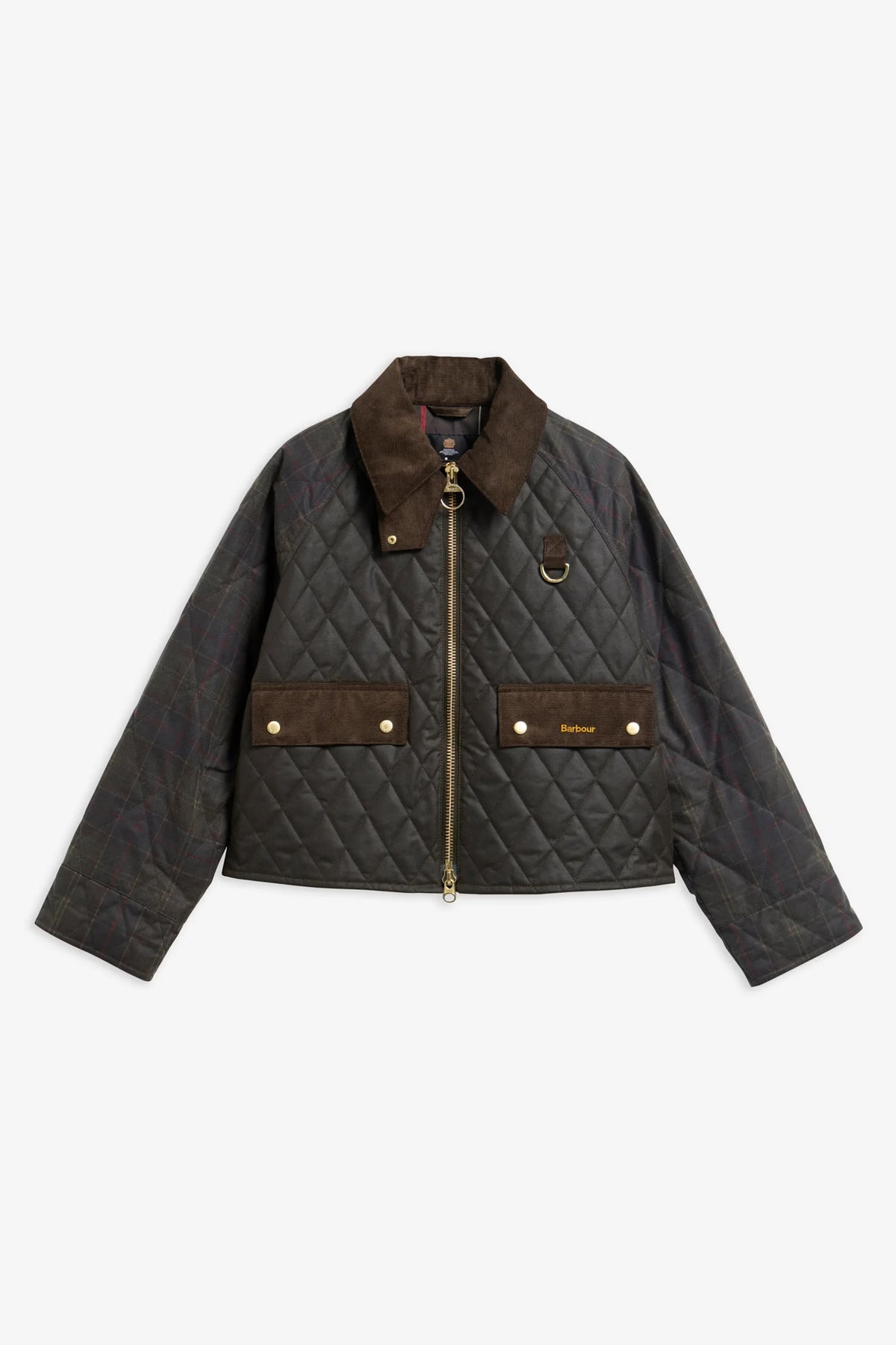 Barbour Tartan Reimagined Icons Tartan Quilted Spey Wax Jacket #Colour_Olive/Classic