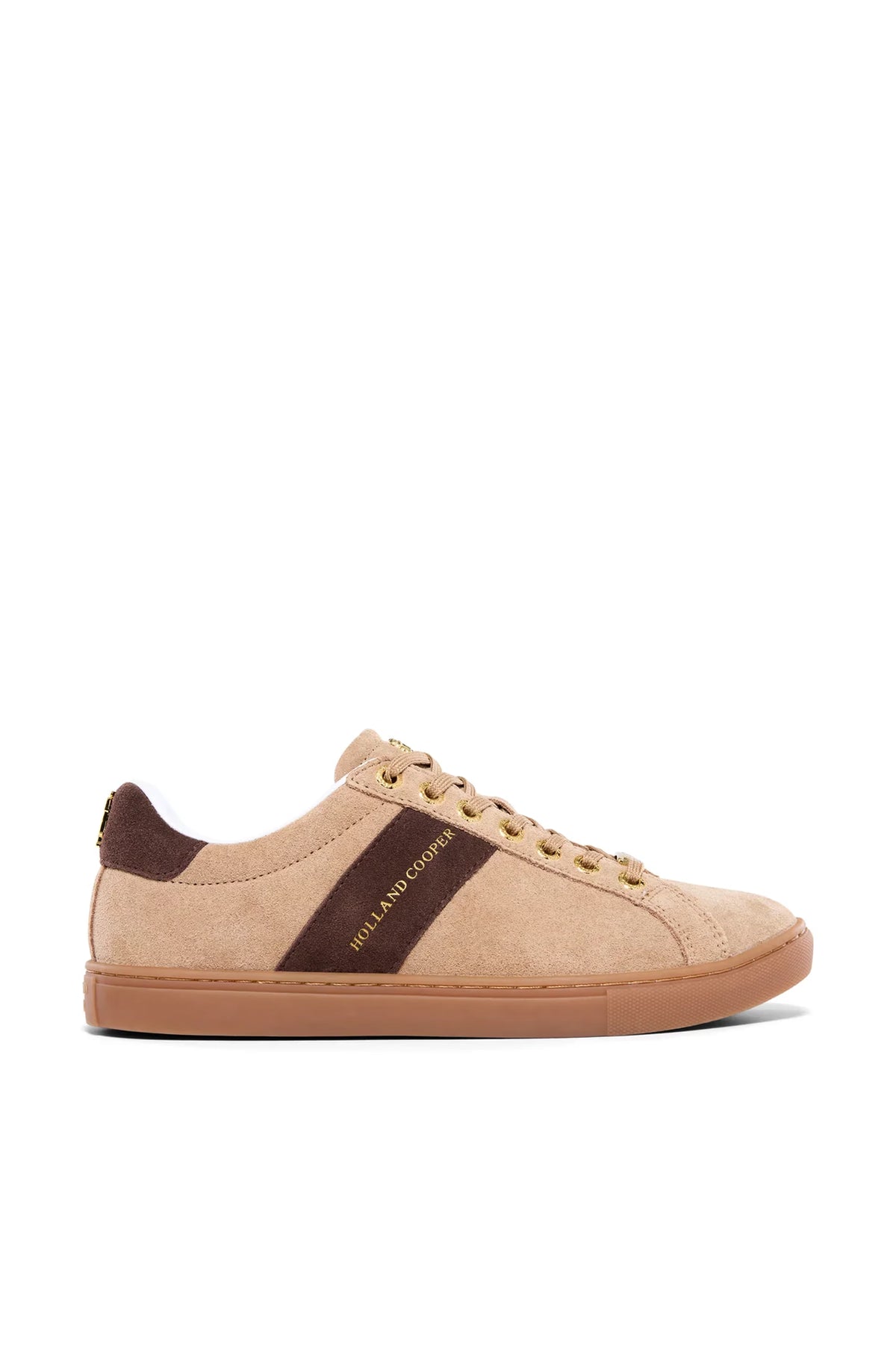 Holland Cooper Knightsbridge Court Trainer #Colour_Taupe/Dark Chocolate