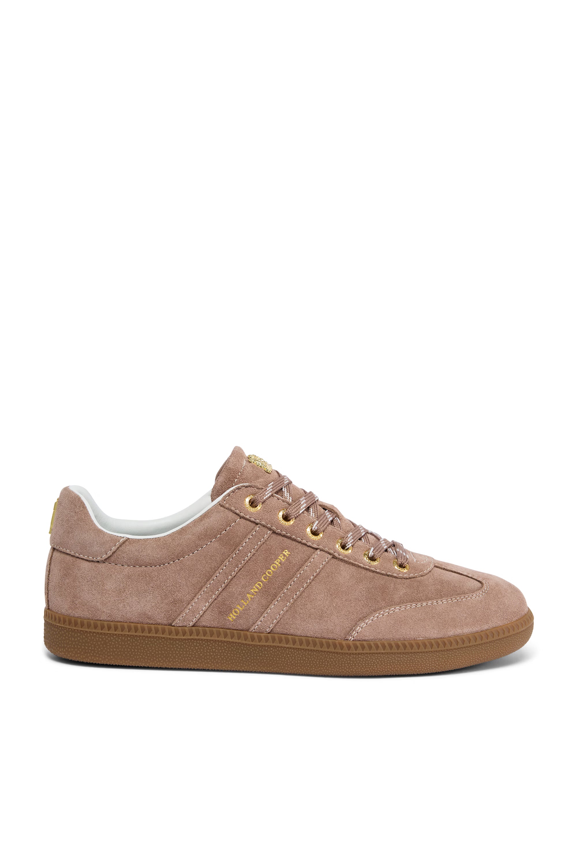 Holland Cooper Knightsbridge Court Trainer #Colour_Taupe Suede