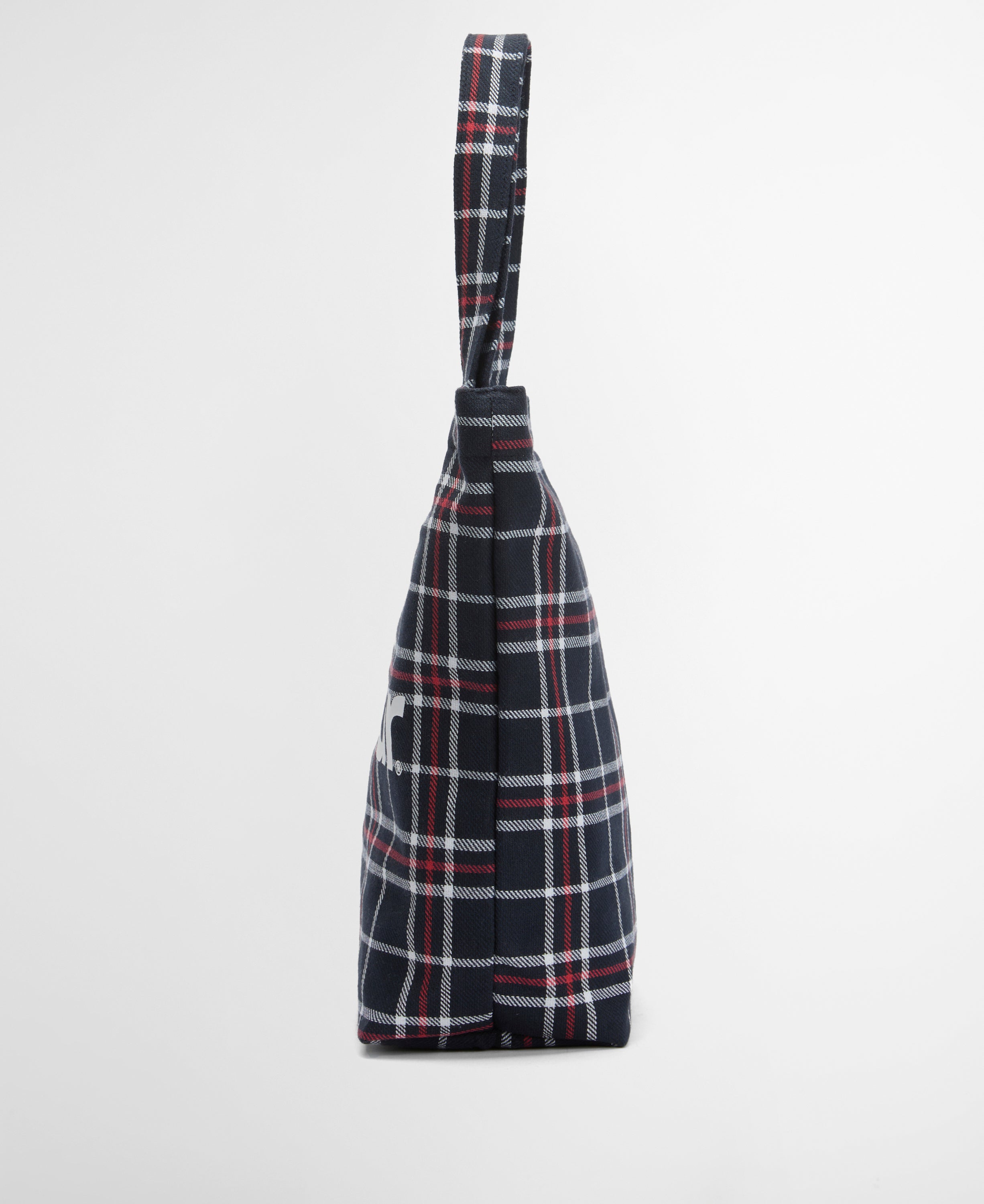 Barbour Navy/Red Check Mini Telfield Tartan Tote #Colour_Navy/Red Check