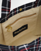 Barbour Navy/Red Check Mini Telfield Tartan Tote #Colour_Navy/Red Check