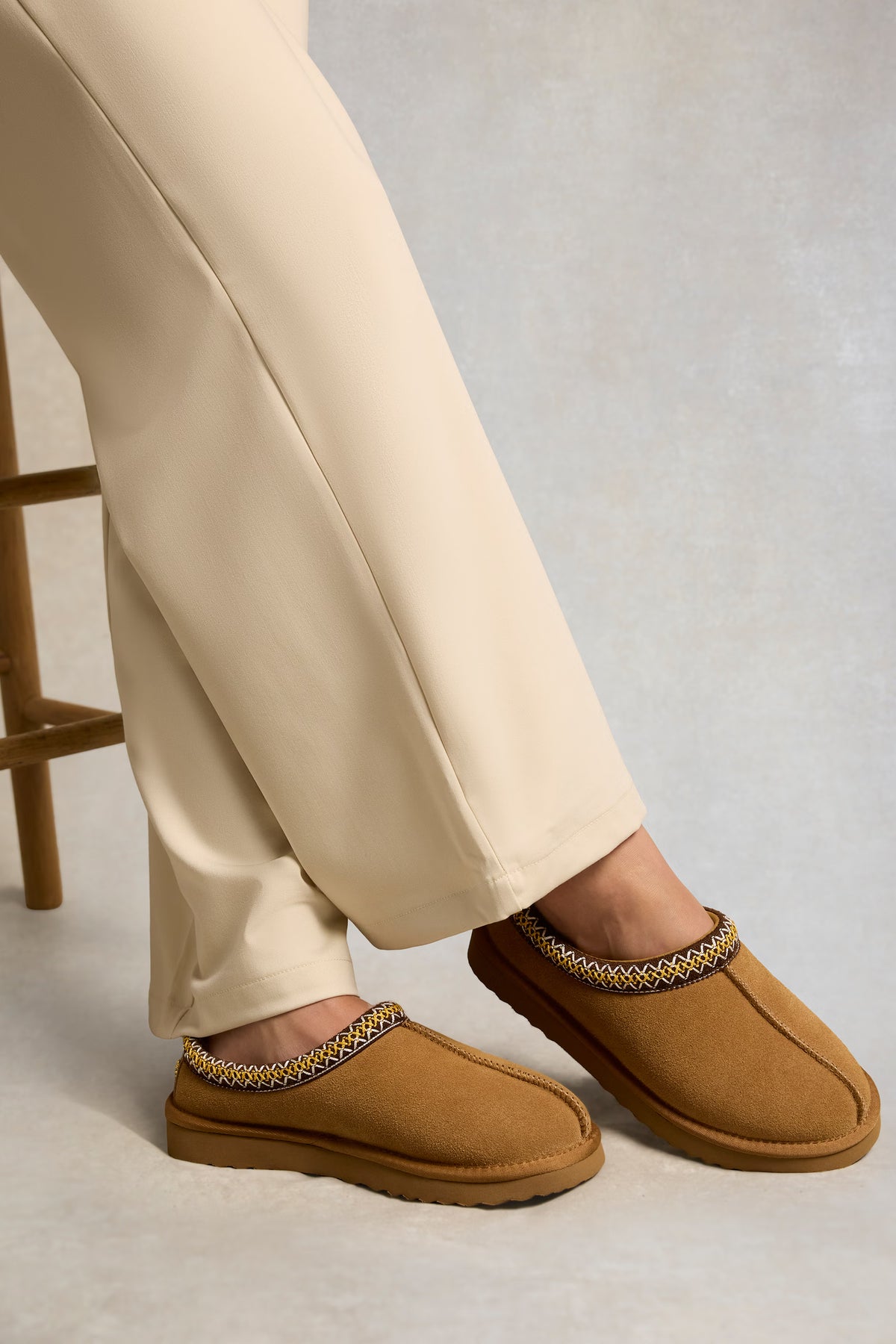 Holland Cooper Ultra Low Shearling Mule #Colour_Tan
