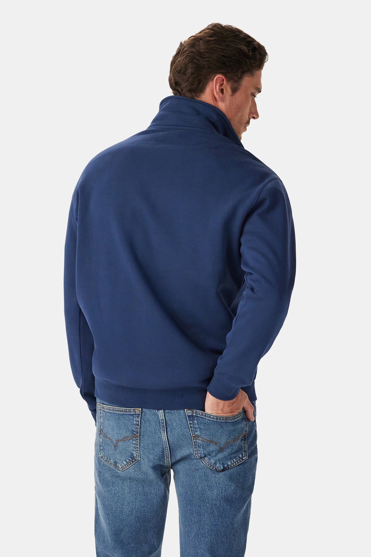 R.M. Williams Mulyungarie 1/4 Zip Sweatshirt #Colour_Vintage Blue