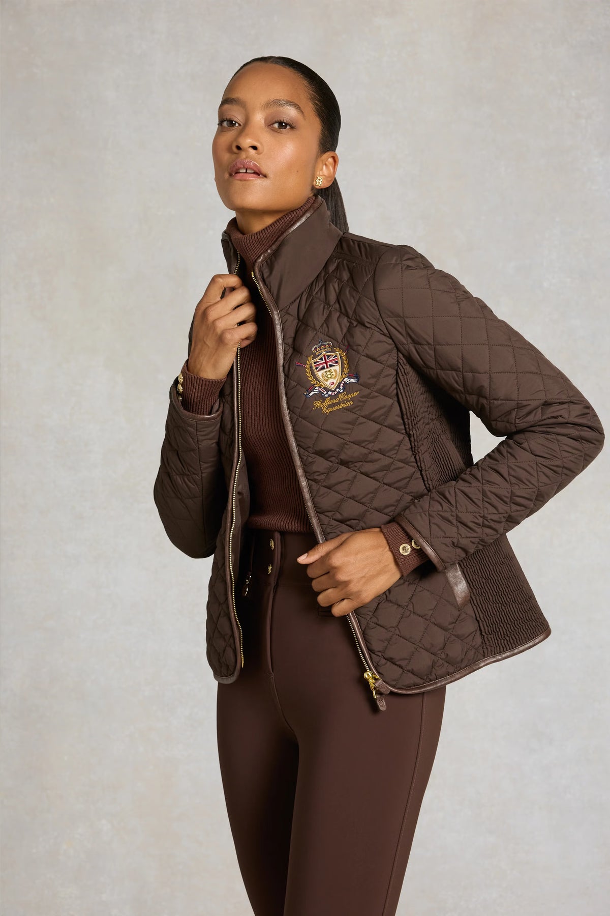 Holland Cooper Boughton Diamond Quilt Jacket #Colour_Ink Navy