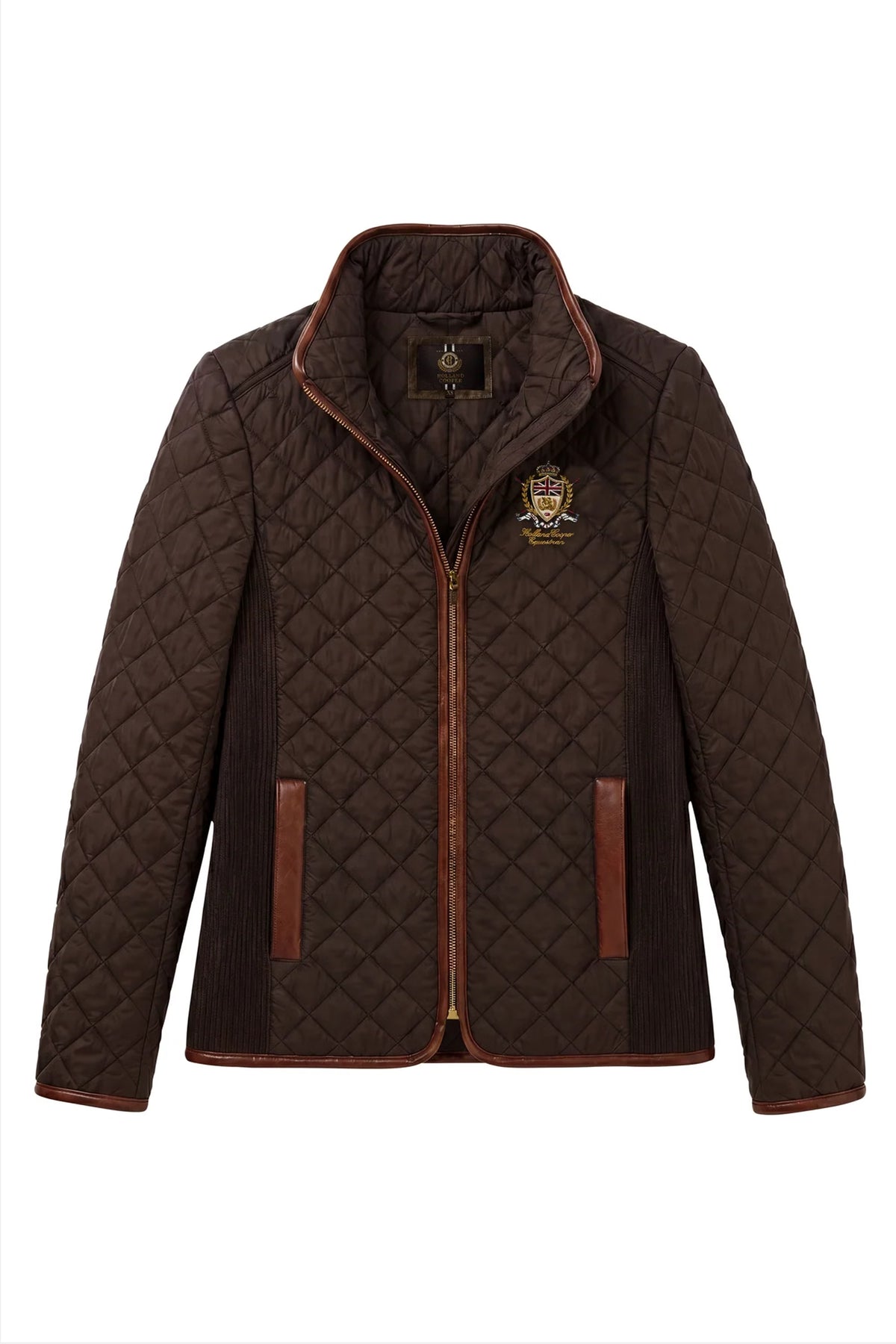 Holland Cooper Boughton Diamond Quilt Jacket #Colour_Walnut