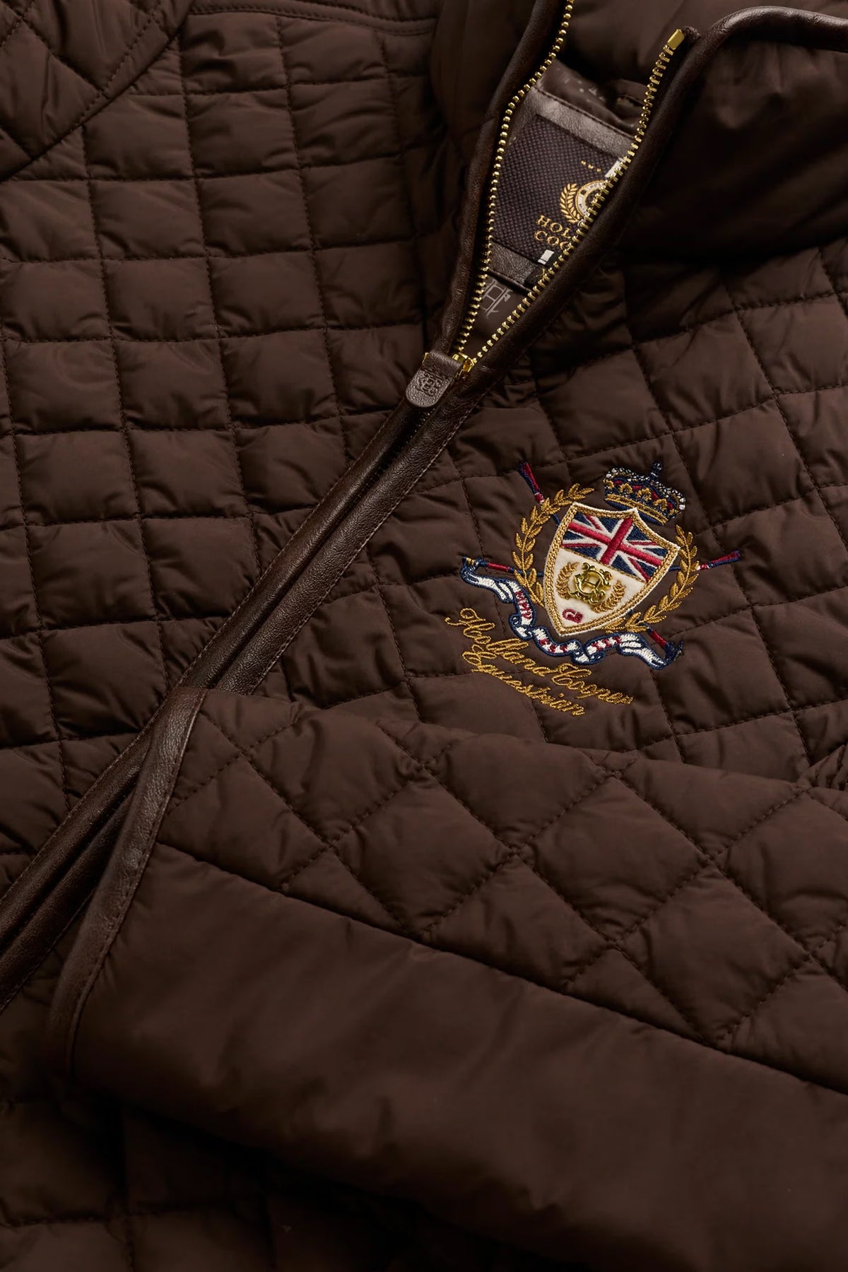 Holland Cooper Boughton Diamond Quilt Jacket #Colour_Walnut