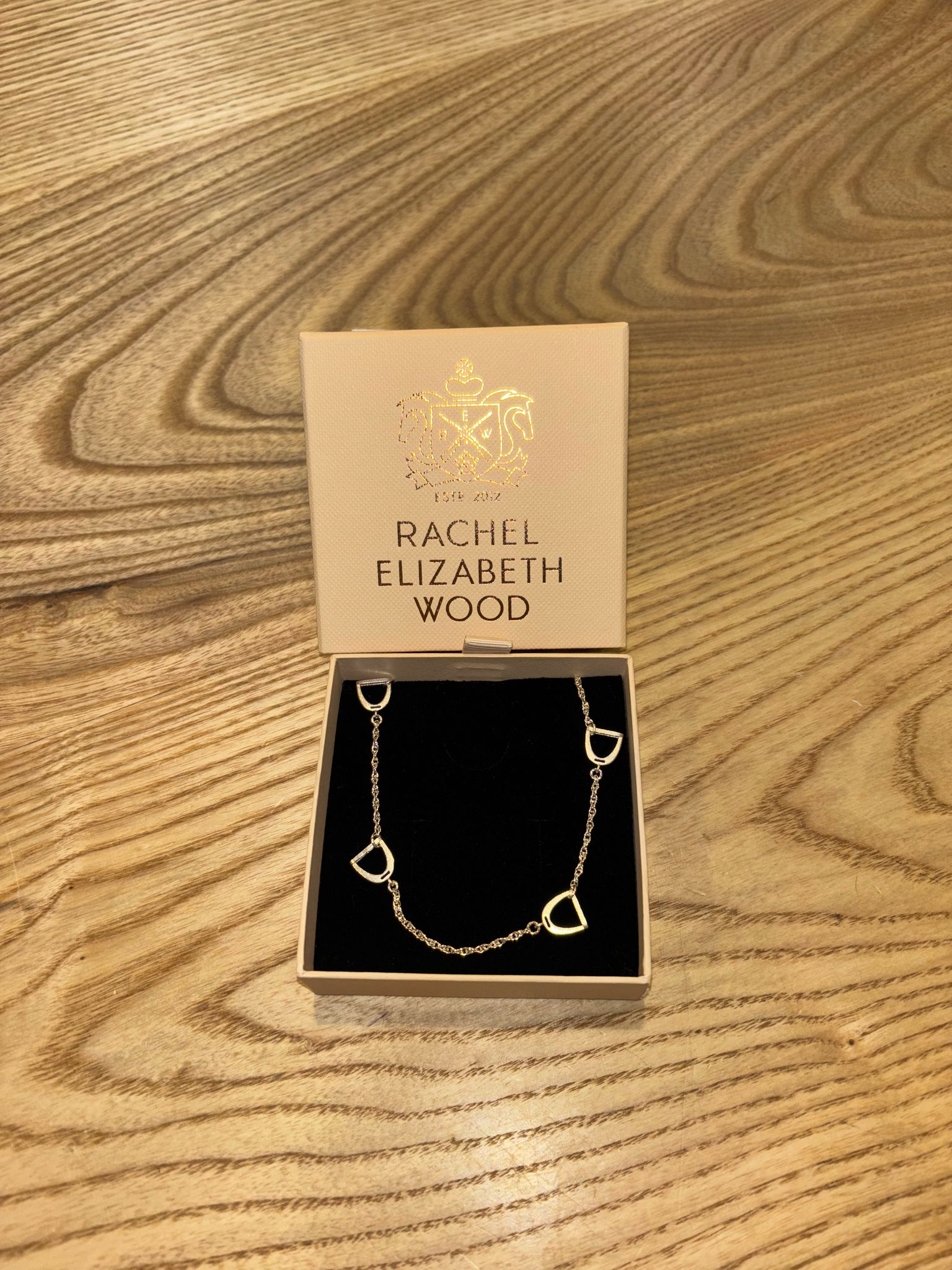 Rachel Elizabeth Wood Stirrup Pendant Necklace on Bobble Chain #Colour_Silver