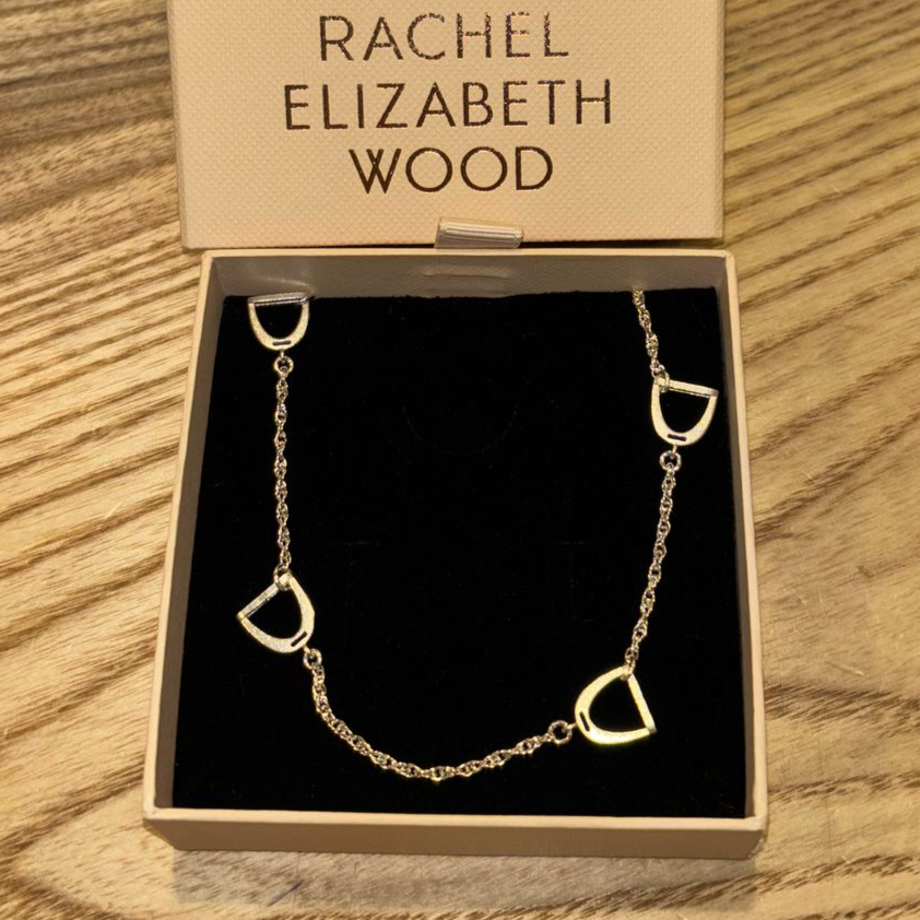 Rachel Elizabeth Wood Stirrup Pendant Necklace on Bobble Chain #Colour_Silver