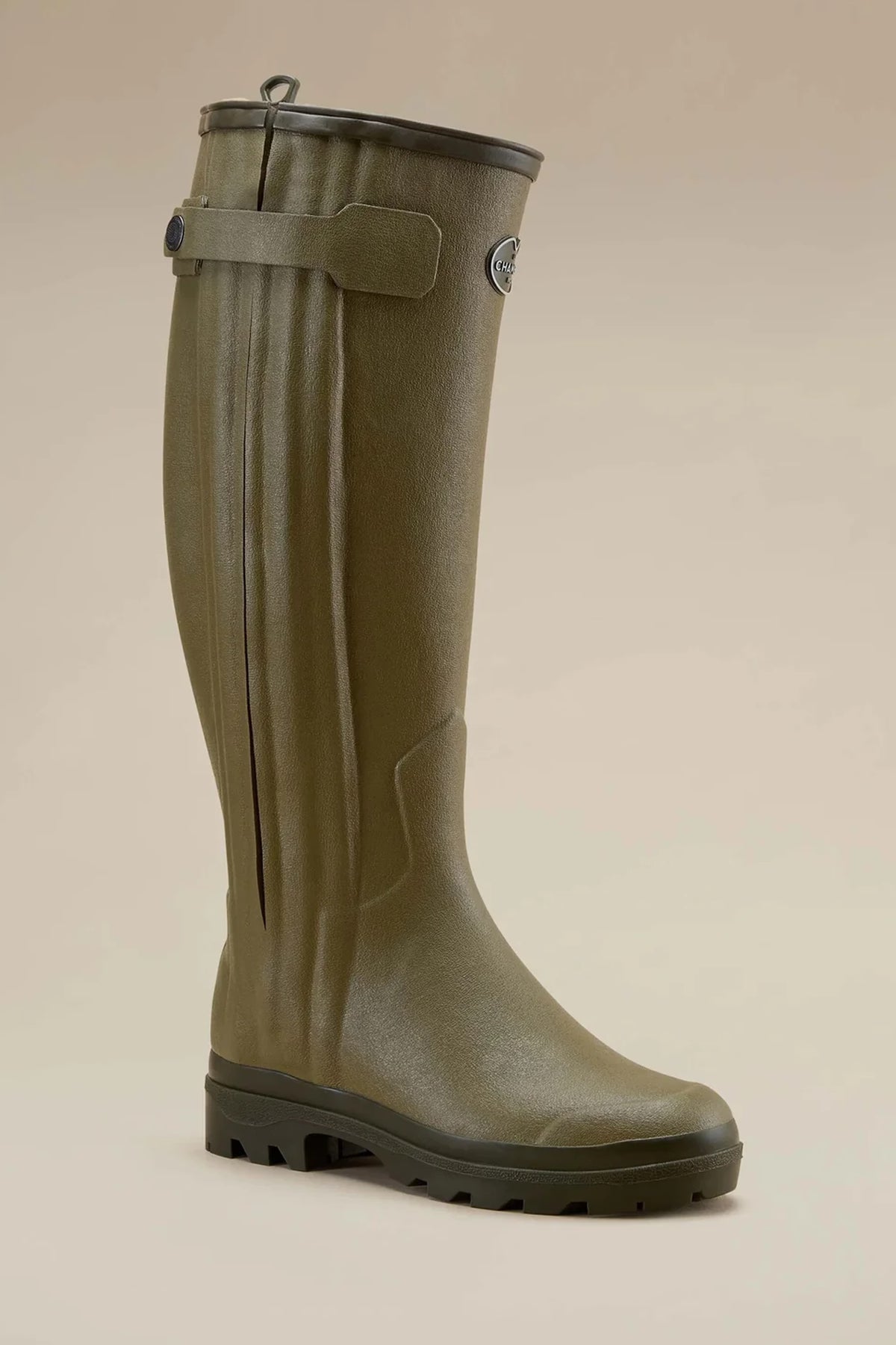 Le Chameau Women's Chasseur Leather Lined Wellington Boot #Colour_Vert Vierzon