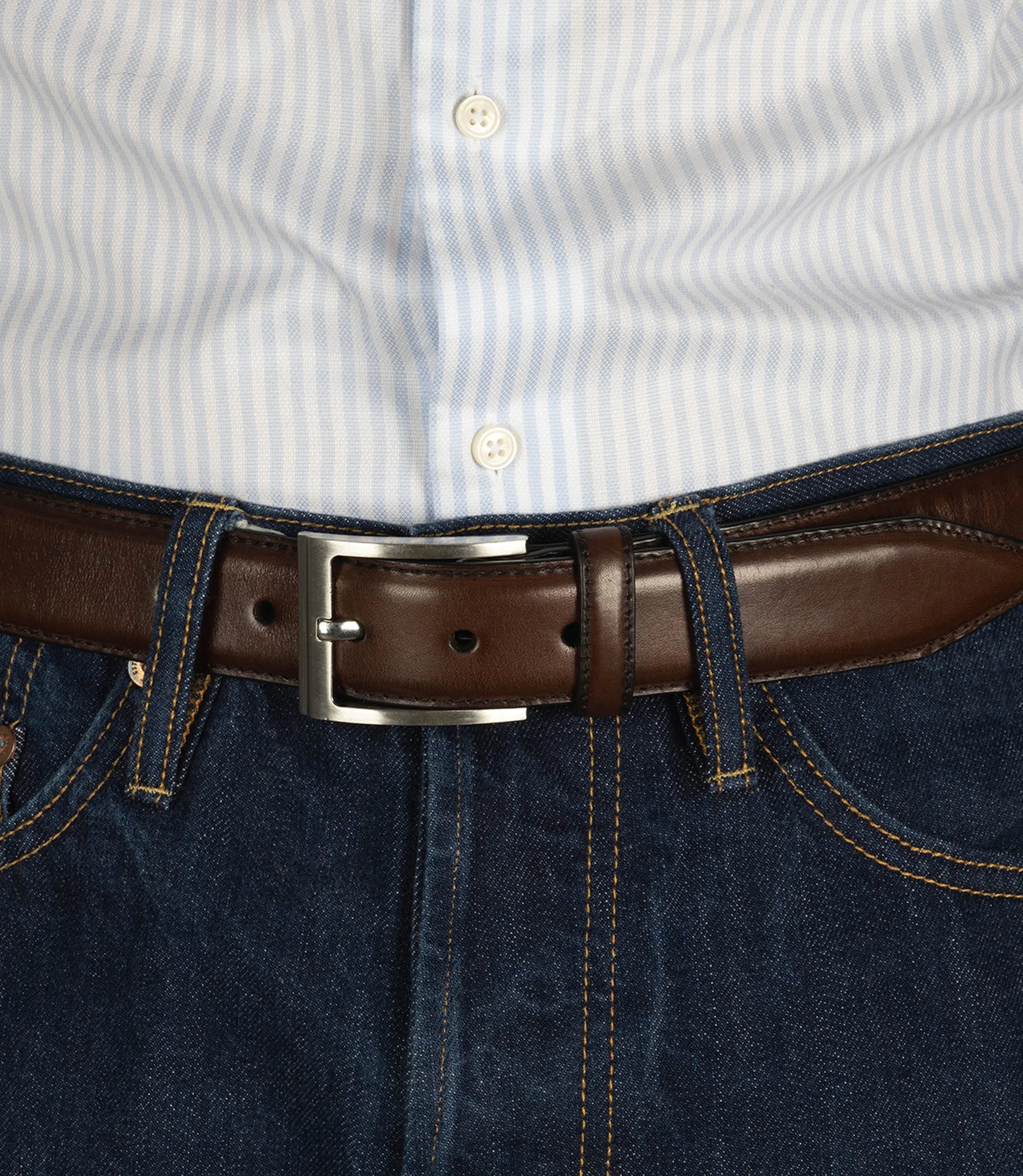 Loake Dark Brown Philip Leather Belt #Colour_Dark Brown