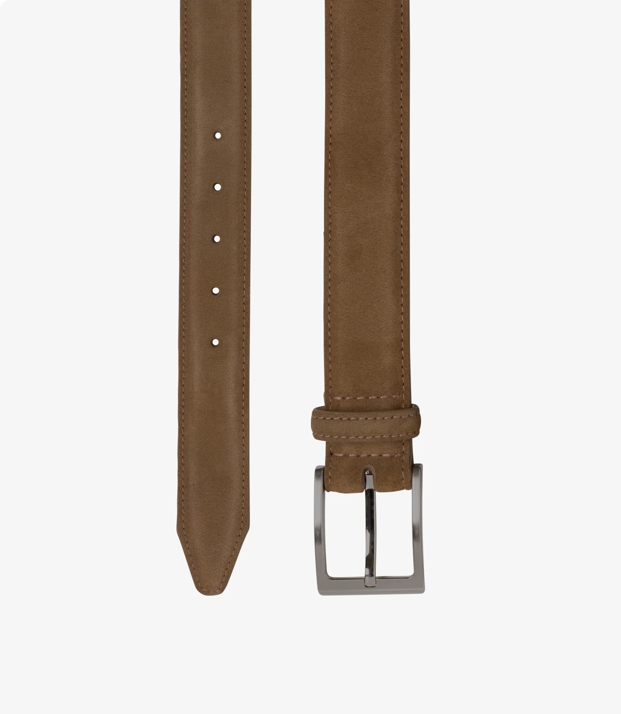 Loake Brown Suede William Suede Belt #Colour_Brown Suede