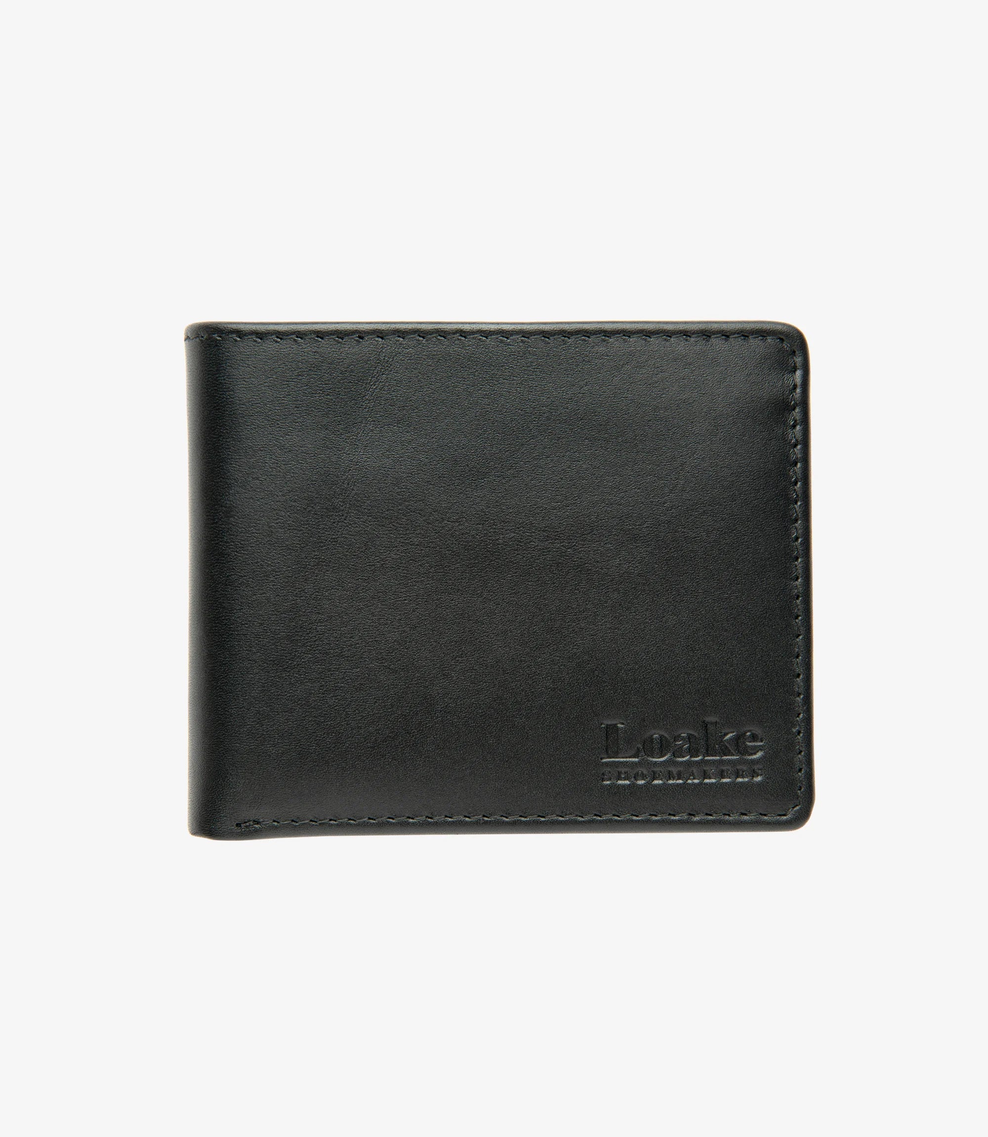 Loake Black Barclay Card & Coin Wallet #Colour_Black