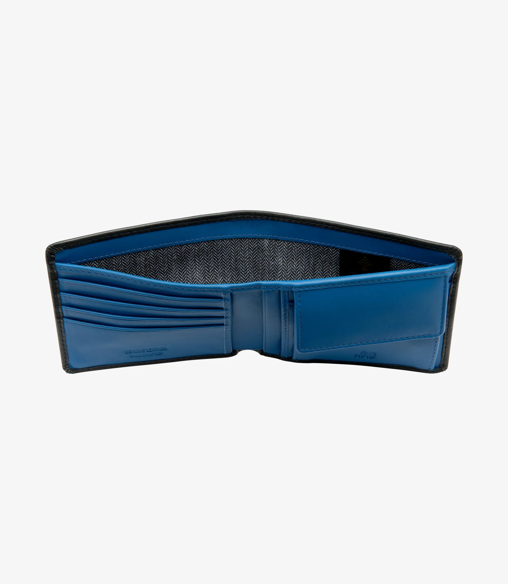 Loake Black Barclay Card & Coin Wallet #Colour_Black