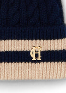 Zoe Bobble Hat -  ink navy stripe - View 9