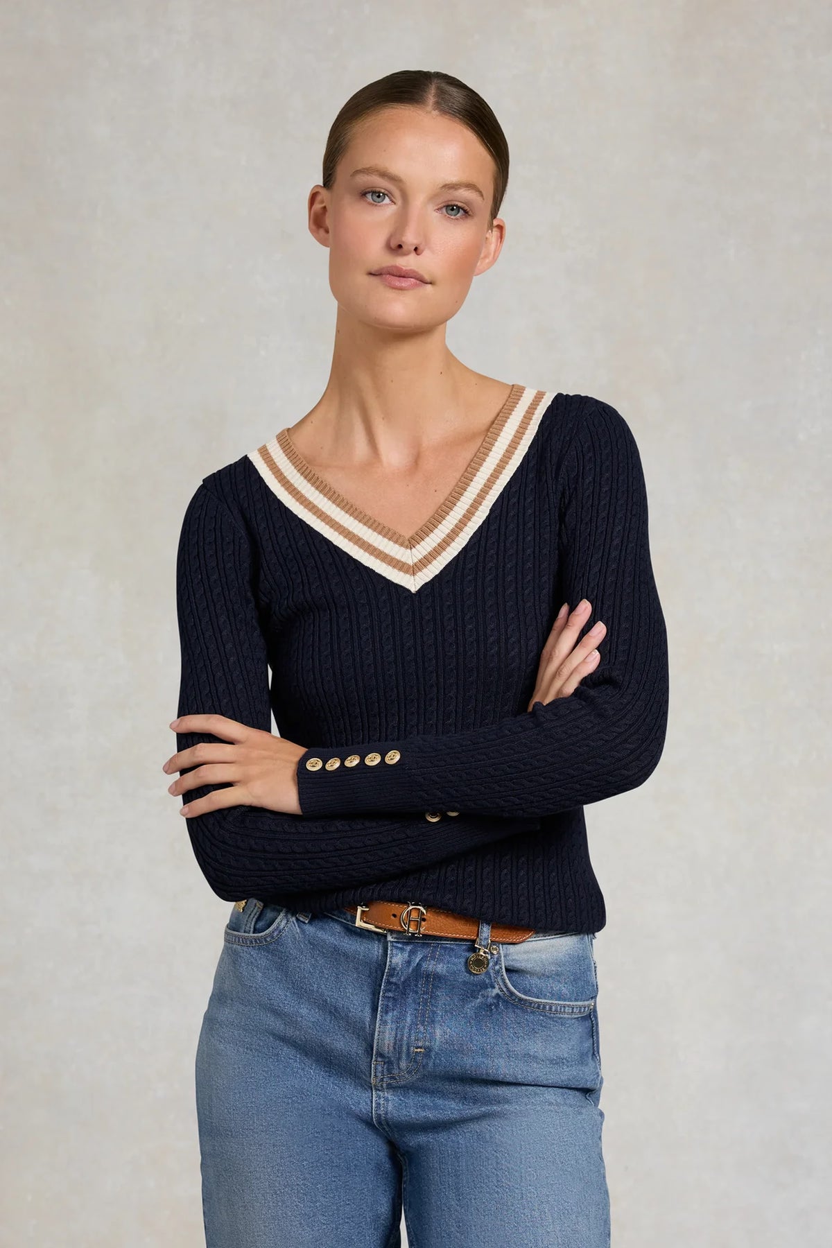 Holland Cooper Zoe Knit #Colour_Ink Navy
