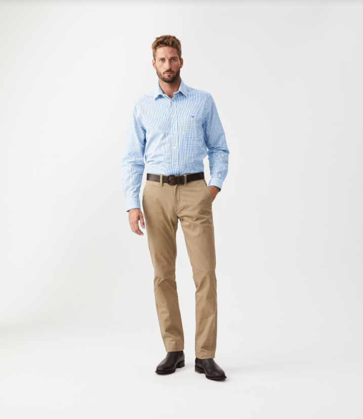R.M. Williams White/Blue Collins Shirt (White & Blue) #Colour_White/Blue