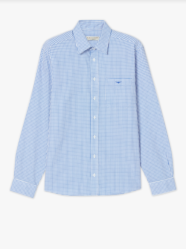 R.M. Williams White/Blue Collins Shirt (White & Blue) #Colour_White/Blue