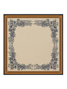 Fairfax & Favor Beige/Off White/Orange Mannington Silk Scarf #Colour_Beige/Off White/Orange
