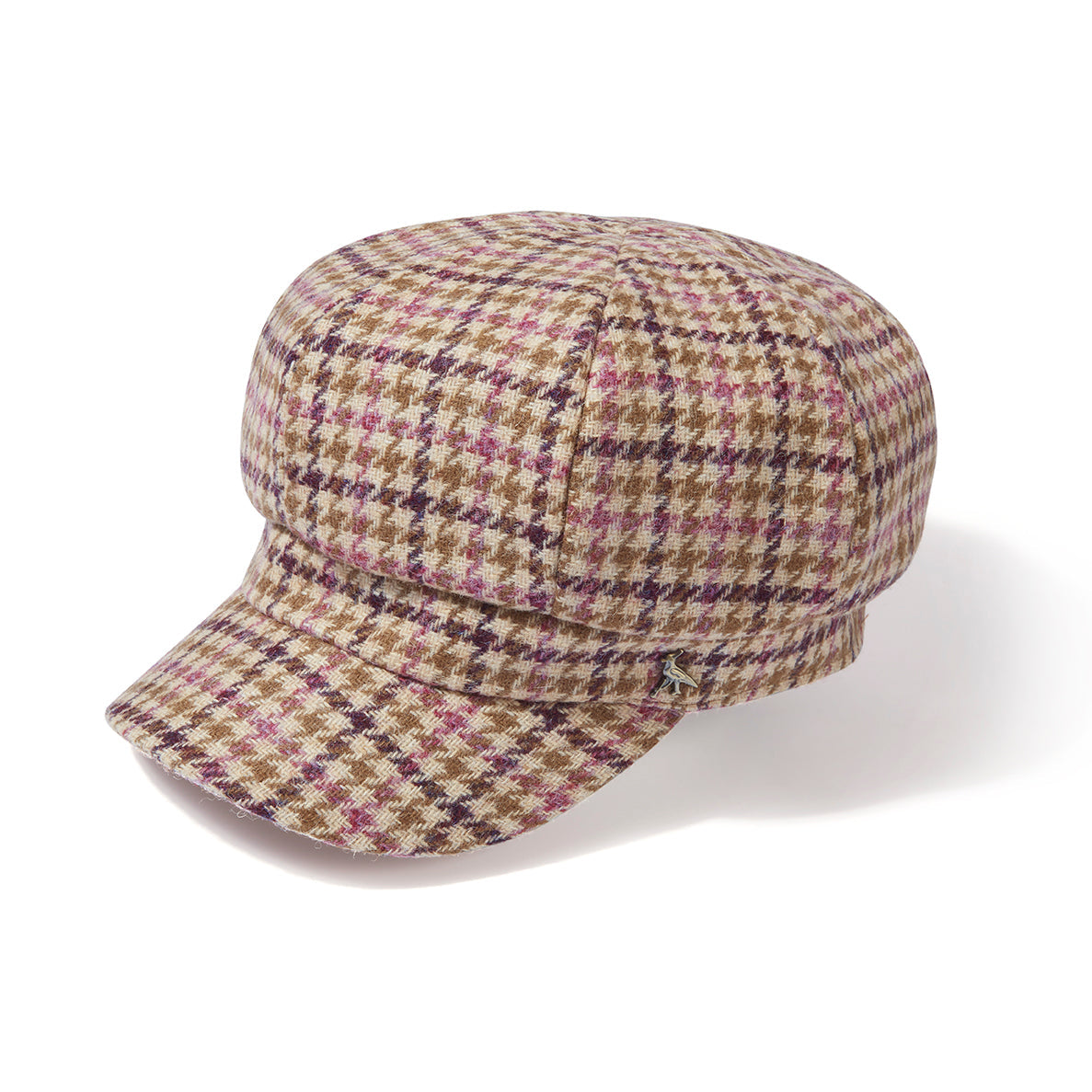 Hicks and Brown Mulberry Higham Tweed Baker Boy #Colour_Mulberry