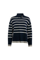 Antonia Roll Neck Knit -  ink navy stripe -  L - View 18
