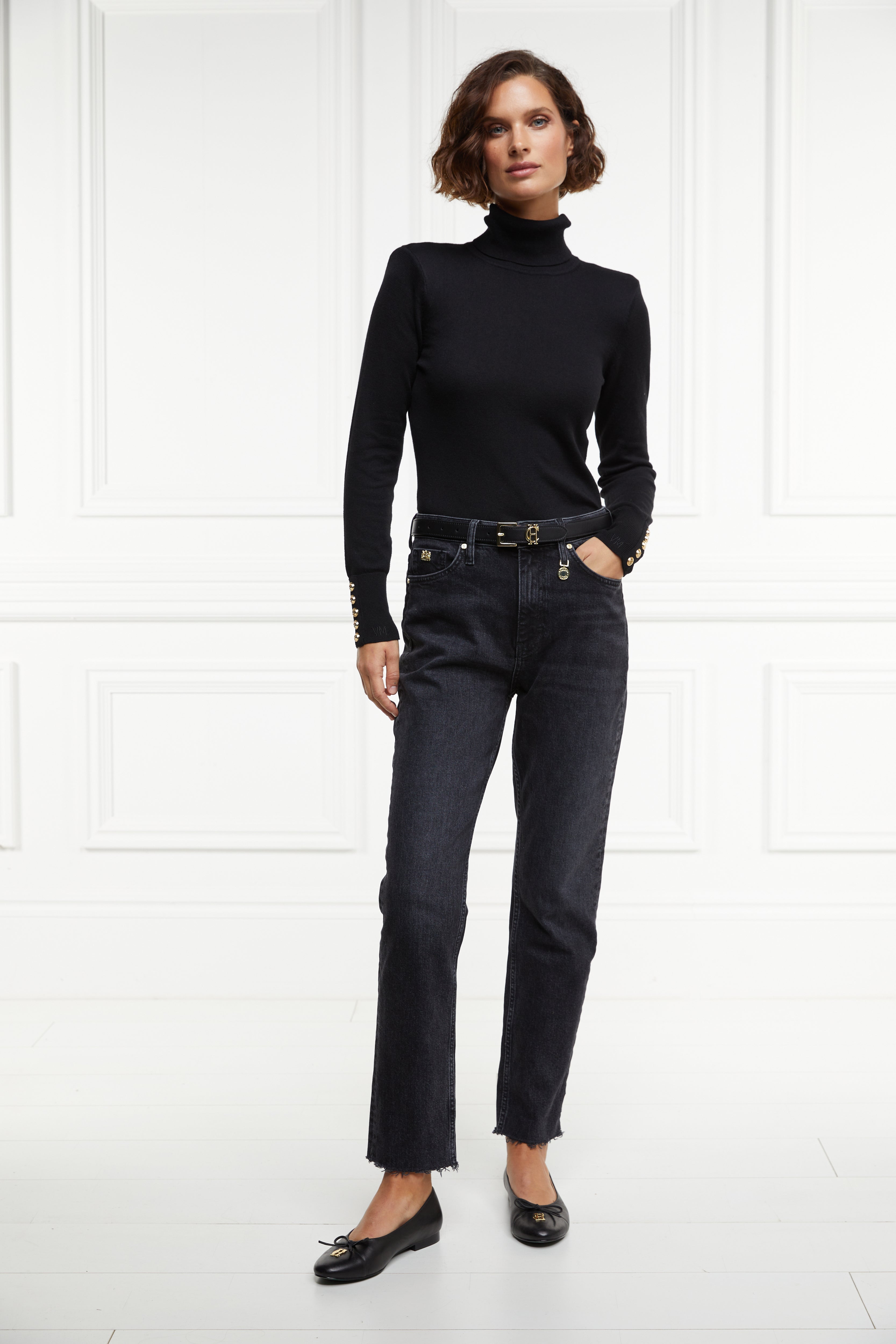 High Rise Slim Jean -   washed black - 16