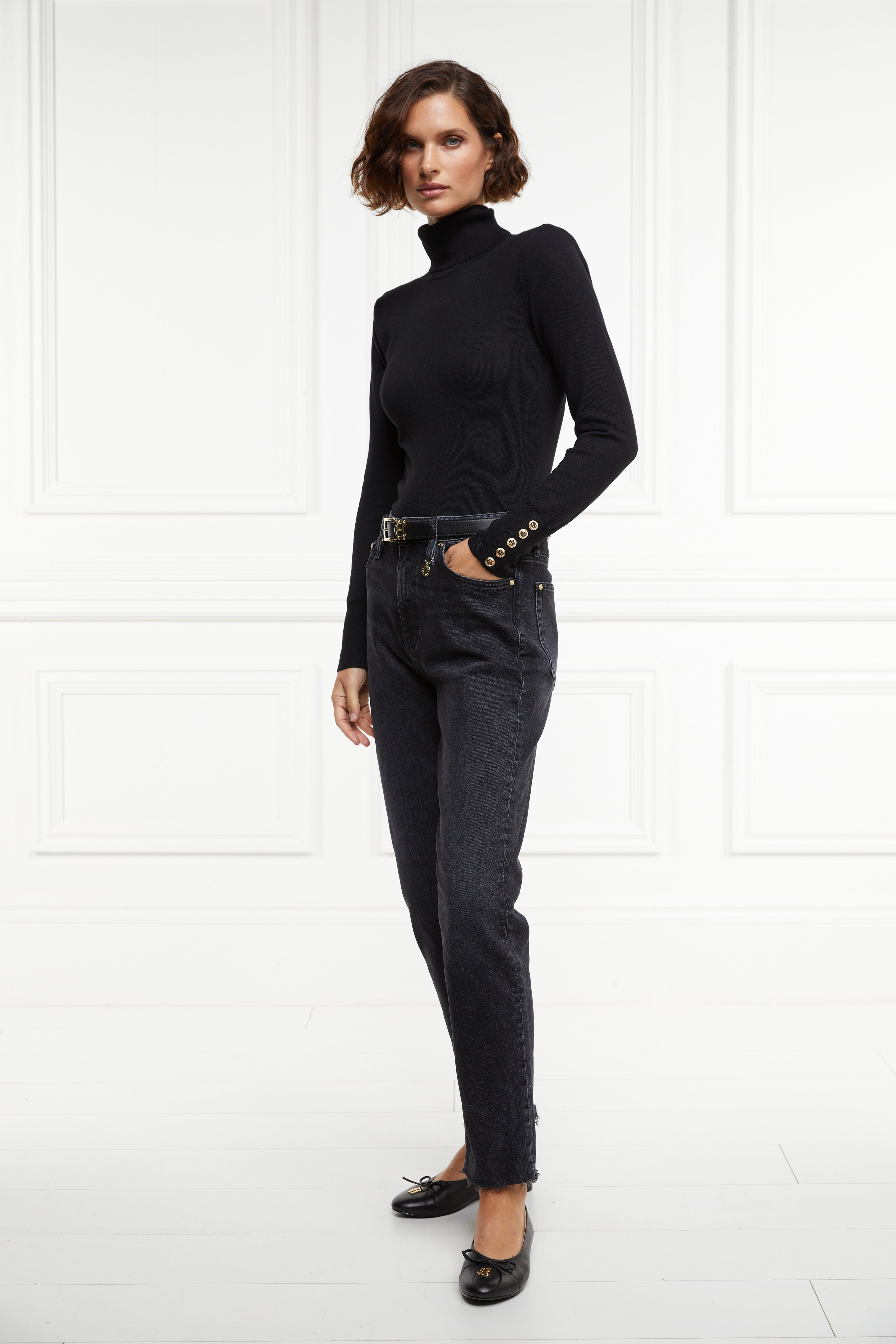 High Rise Slim Jean -   washed black - 16 - View 98