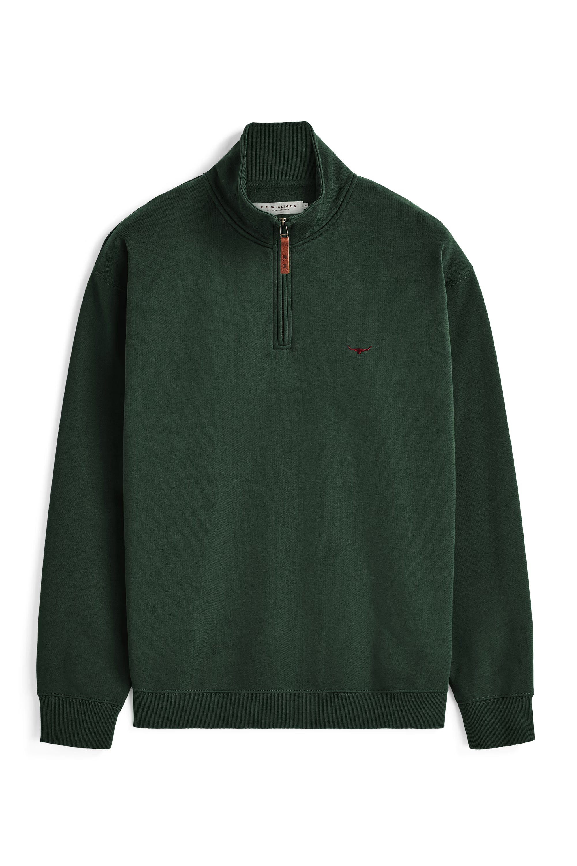 R.M. Williams Mulyungarie 1/4 Zip Sweatshirt #Colour_Pine