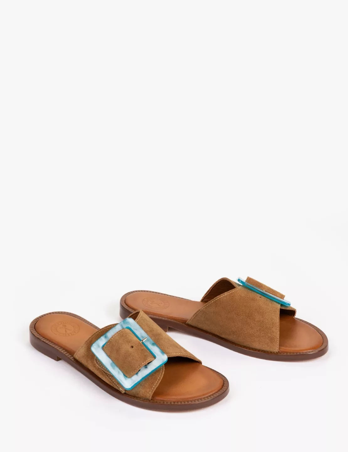 Penelope Chilvers Tan Biarritz Buckle Sandal #Colour_Tan